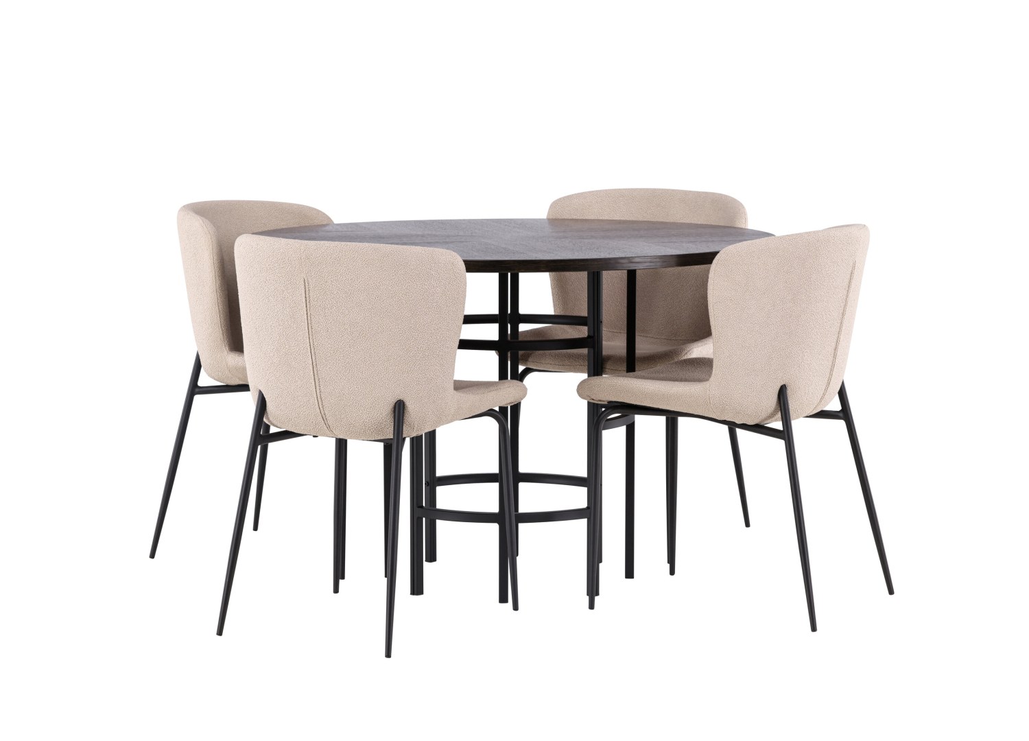 Détail produit de l’ensemble repas Copenhagen et 4 chaises Modesto