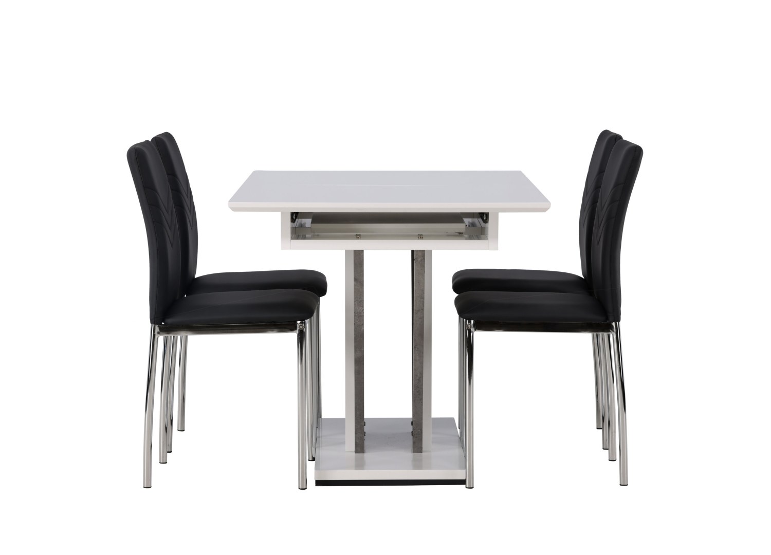Détail produit de l’ensemble repas Disa et 4 chaises Lily