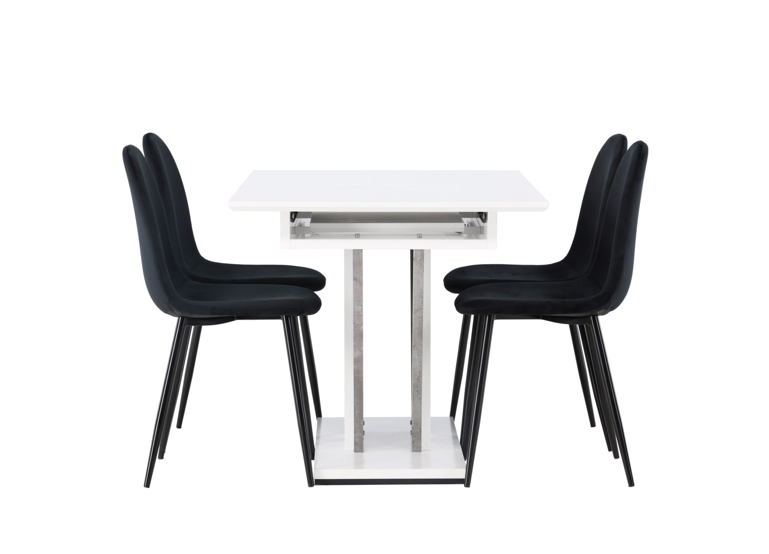 Détail produit de l’ensemble repas Disa et 4 chaises Polar