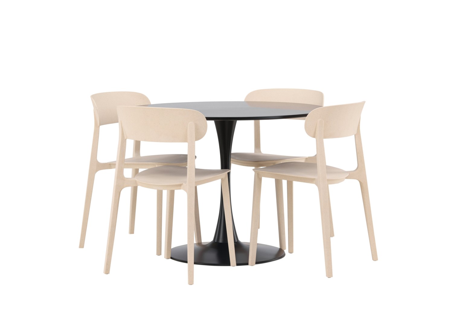 Détail produit de l’ensemble repas Glade et 4 chaises Åstol