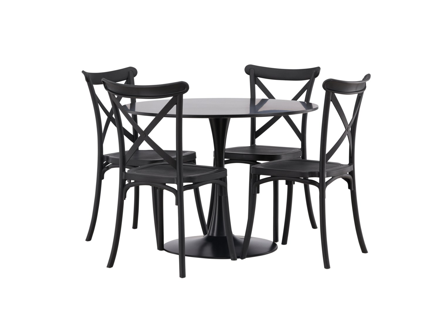 Détail produit de l’ensemble repas Glade et 4 chaises Crosett