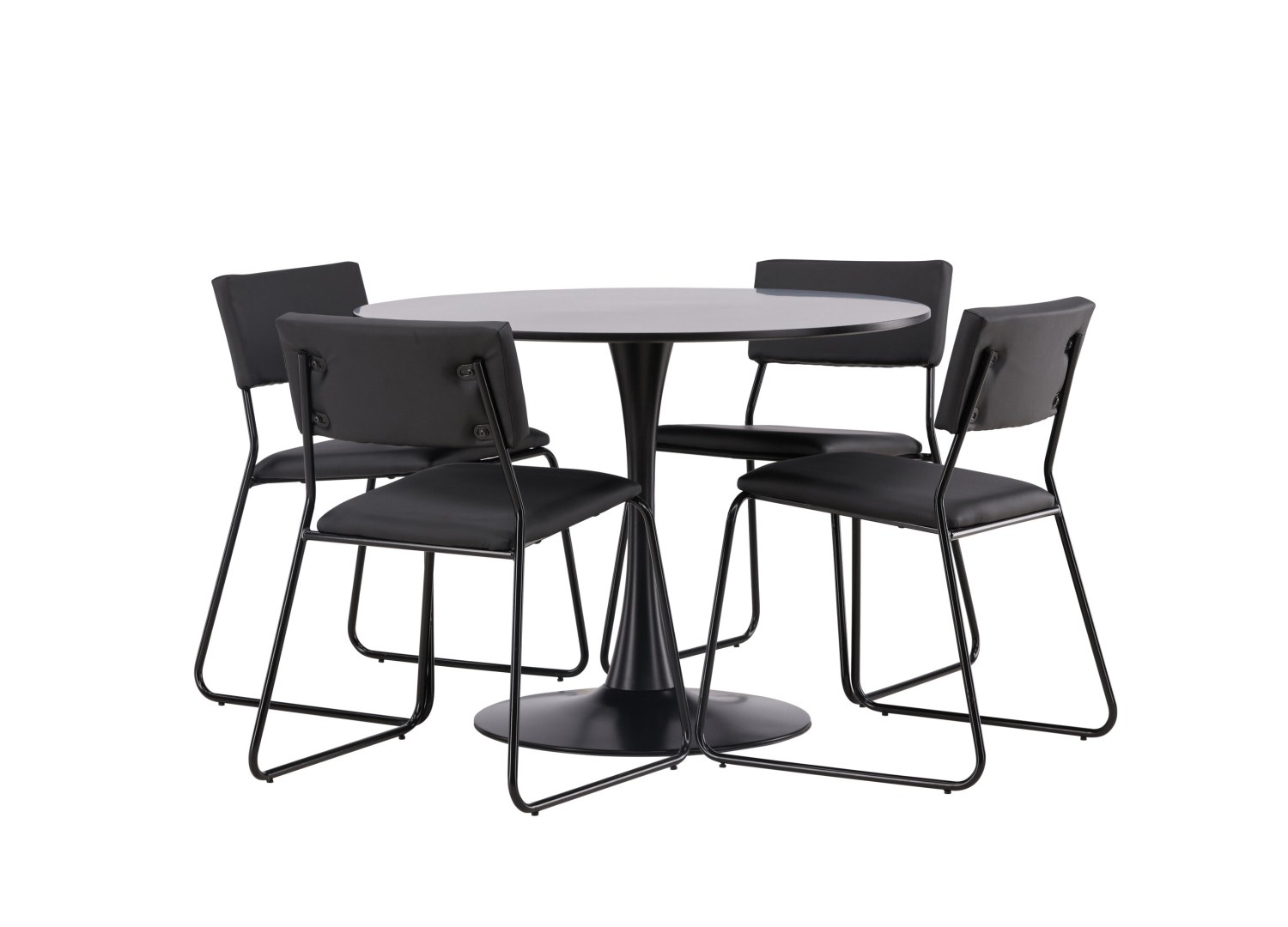 Détail produit de l’ensemble repas Glade et 4 chaises Kenth