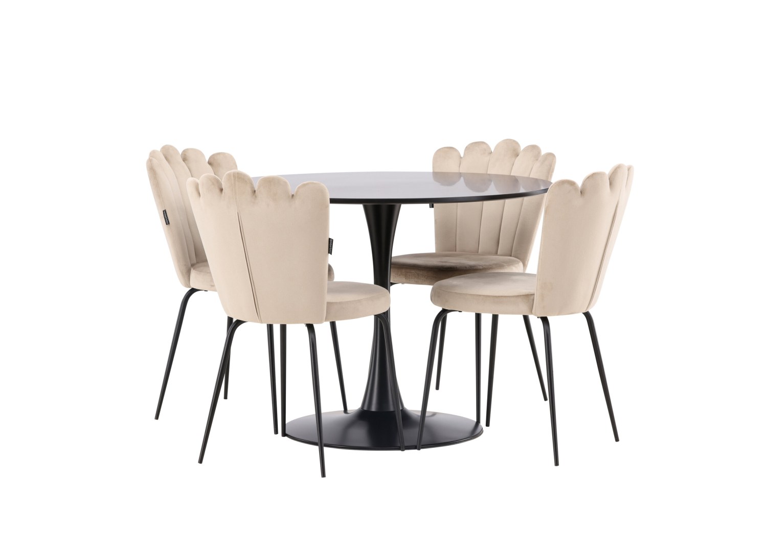Détail produit de l’ensemble repas Glade et 4 chaises Limhamn