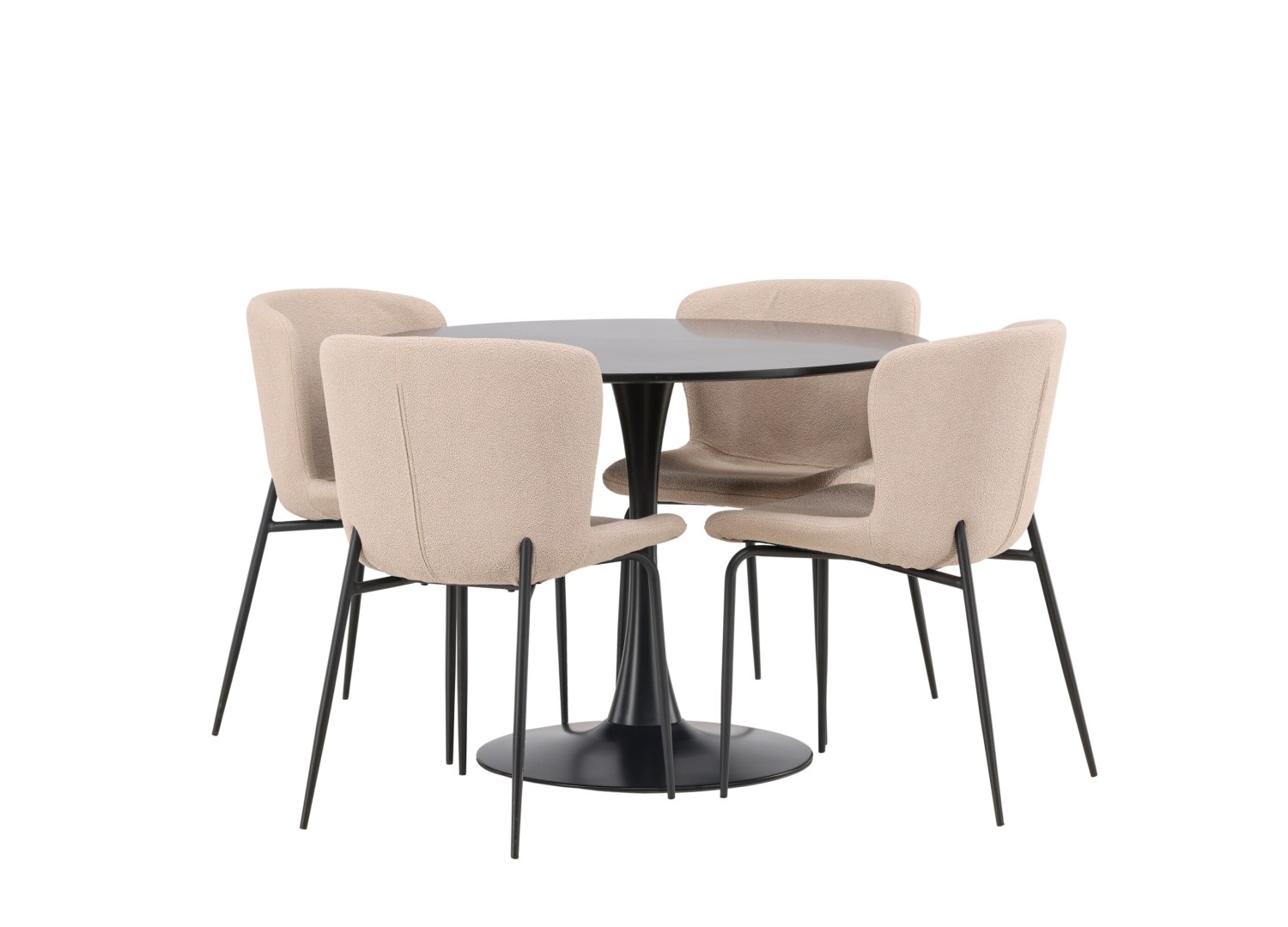Détail produit de l’ensemble repas Glade et 4 chaises Modesto