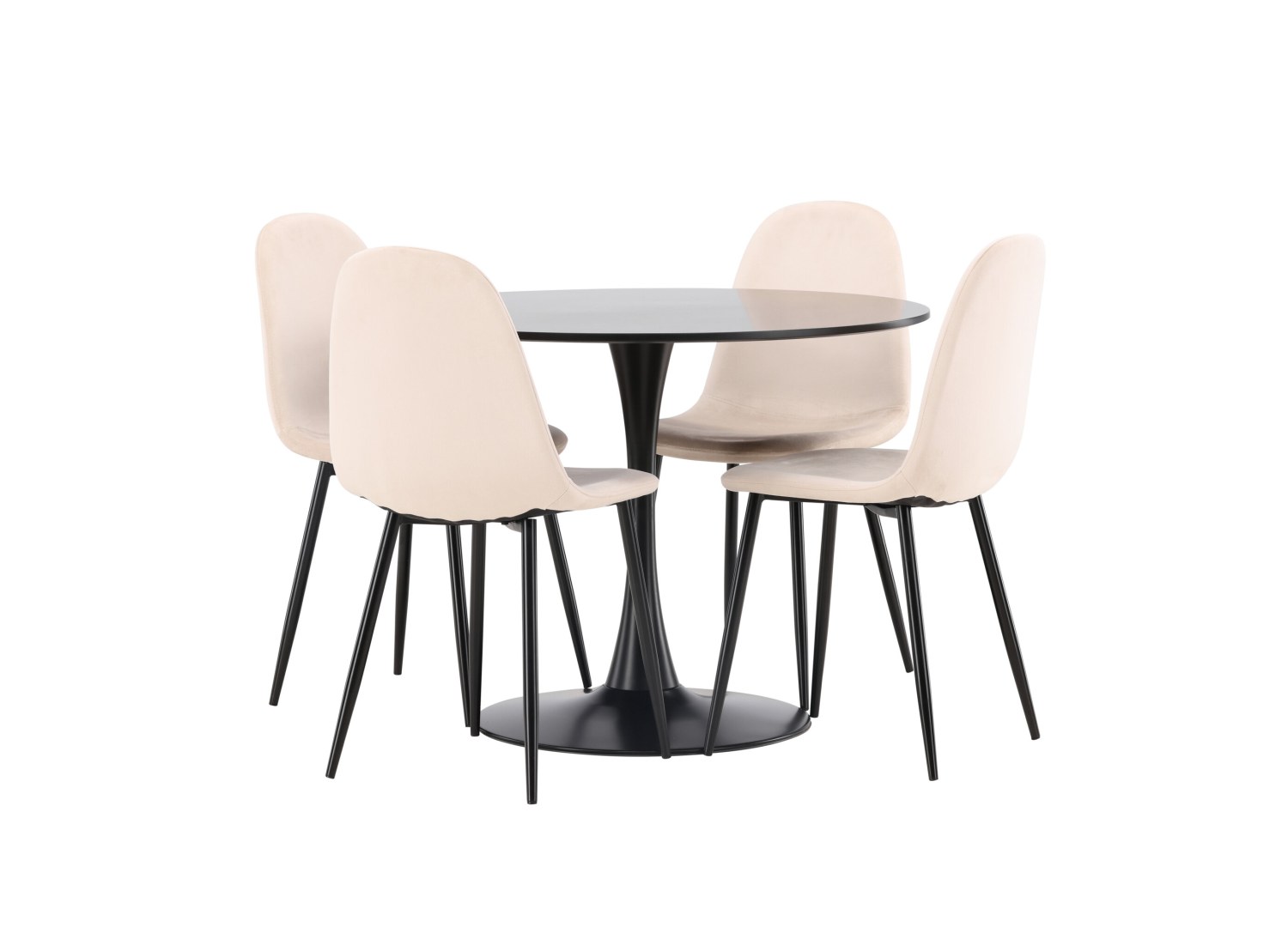 Détail produit de l’ensemble repas Glade et 4 chaises Polar
