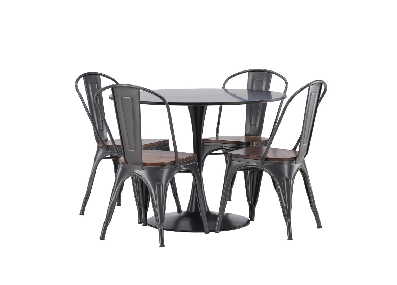 Détail produit de l’ensemble repas Glade et 4 chaises Tempe