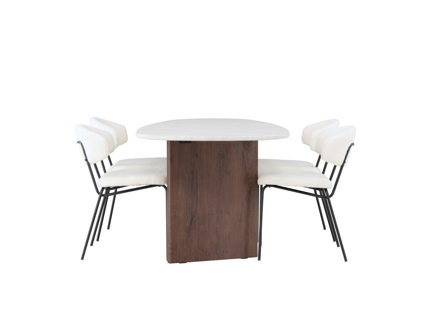 Détail produit de l’ensemble repas Grönvik et 4 chaises Chico