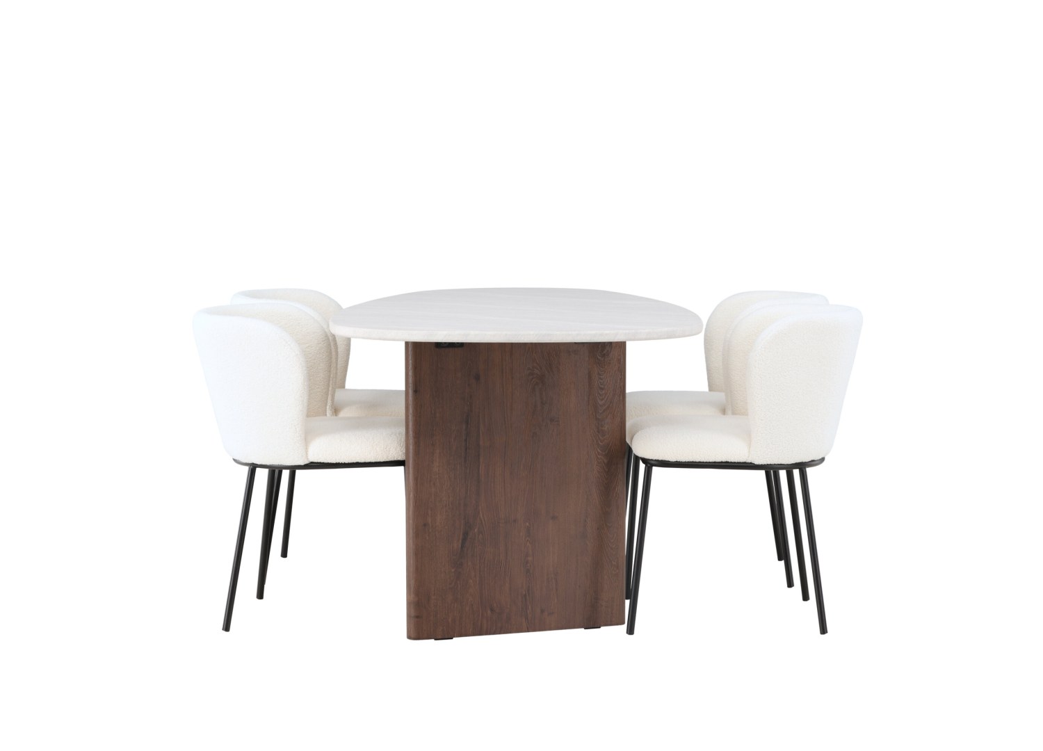Détail produit de l’ensemble repas Grönvik et 4 chaises Edina