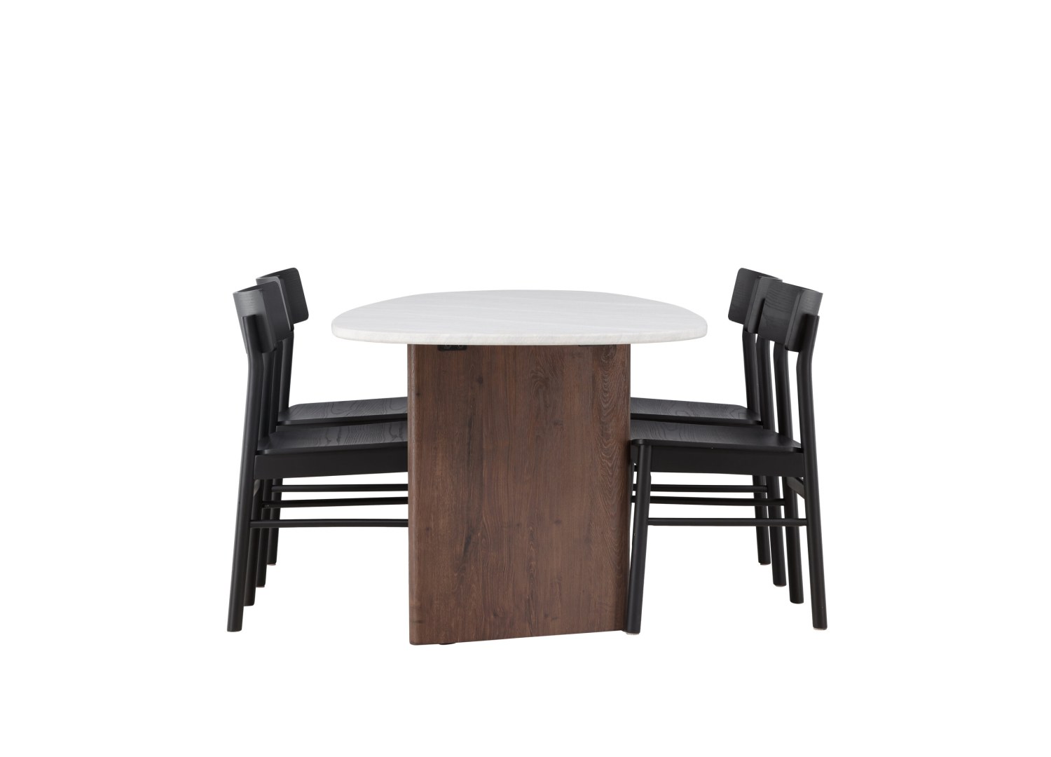 Détail produit de l’ensemble repas Grönvik et 4 chaises Montros