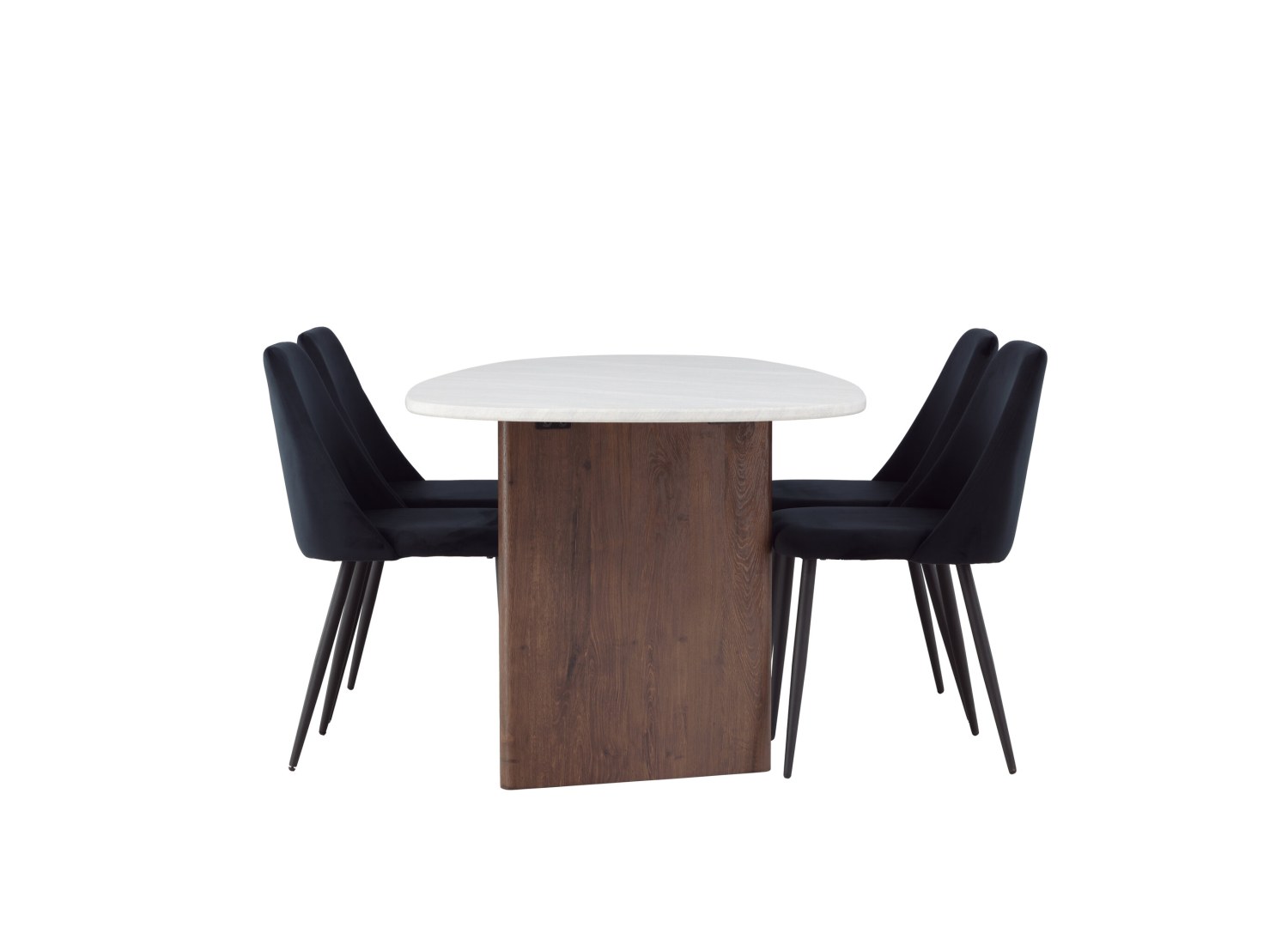 Détail produit de l’ensemble repas Grönvik et 4 chaises Night