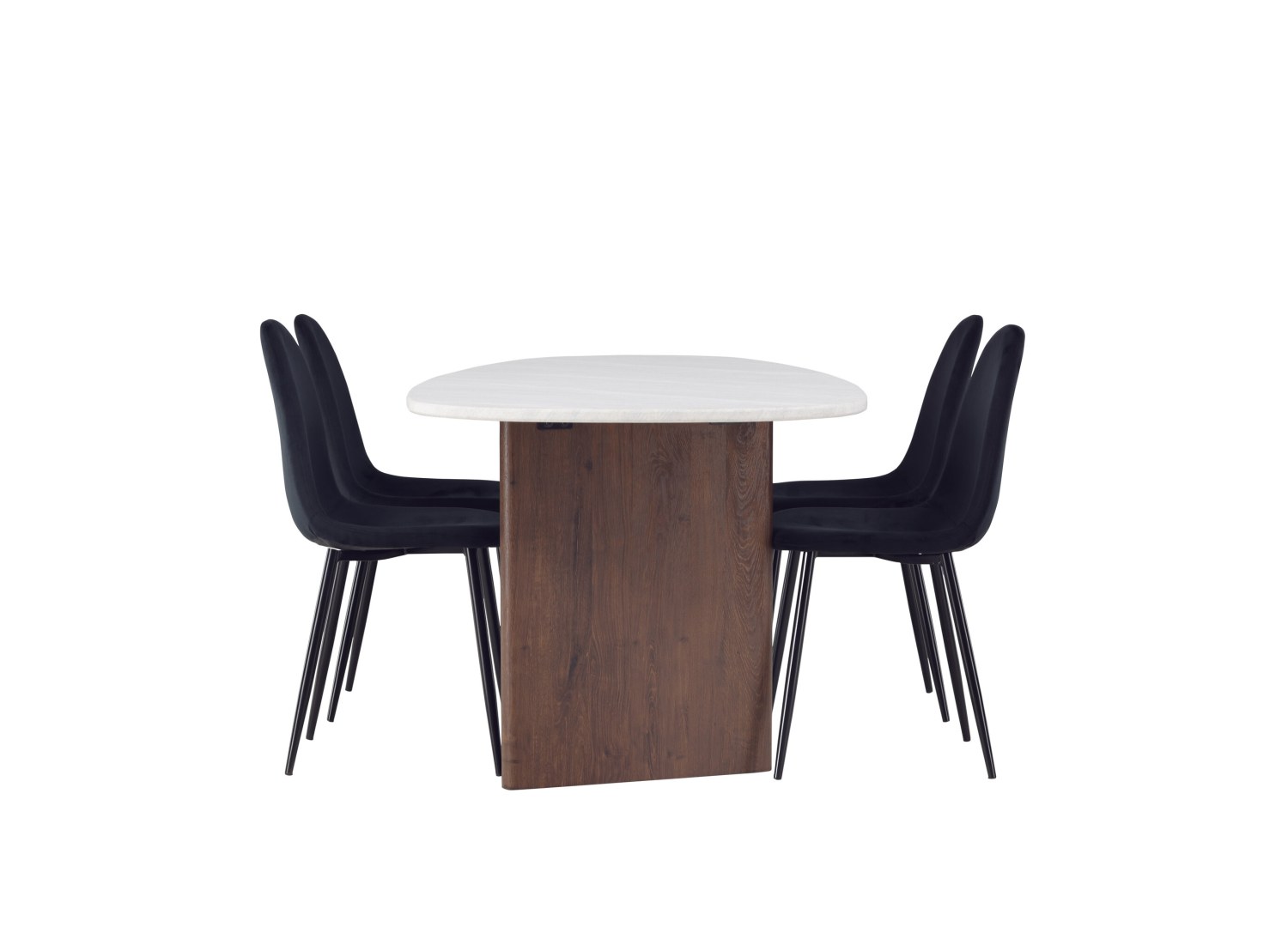 Détail produit de l’ensemble repas Grönvik et 4 chaises Polar