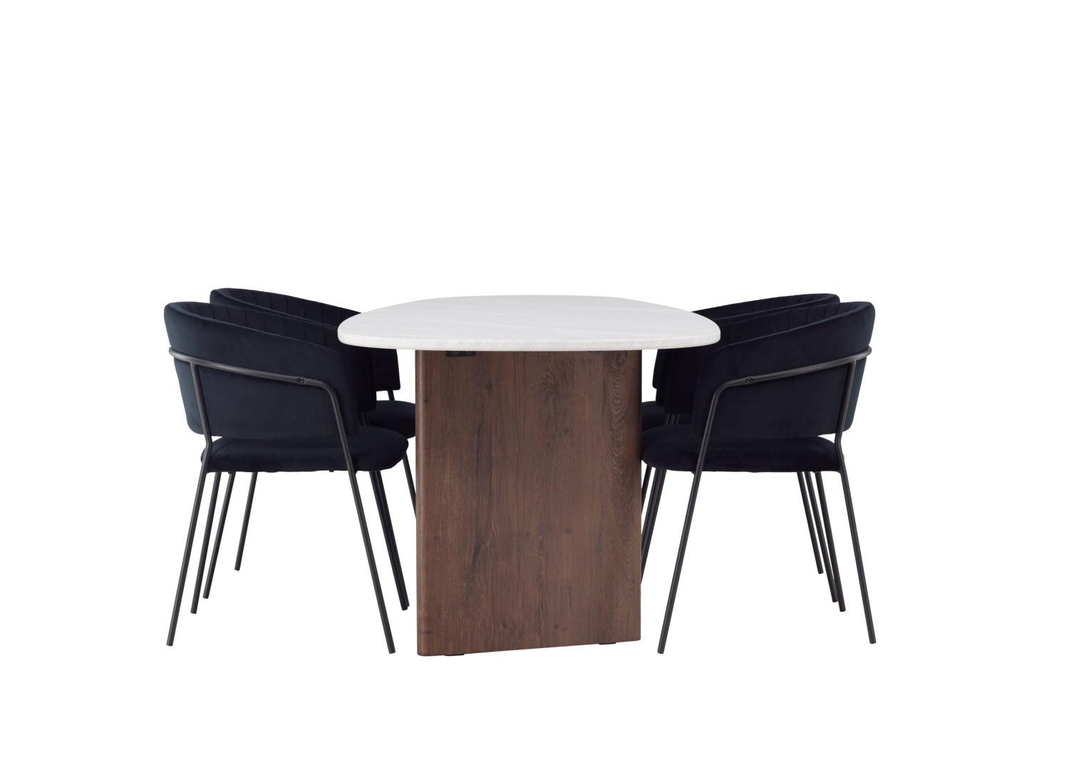 Détail produit de l’ensemble repas Grönvik et 4 chaises Selma