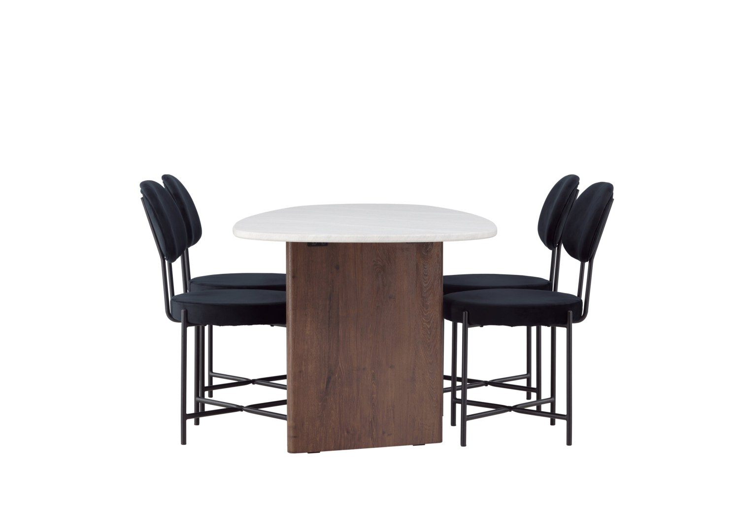 Détail produit de l’ensemble repas Grönvik et 4 chaises Stella