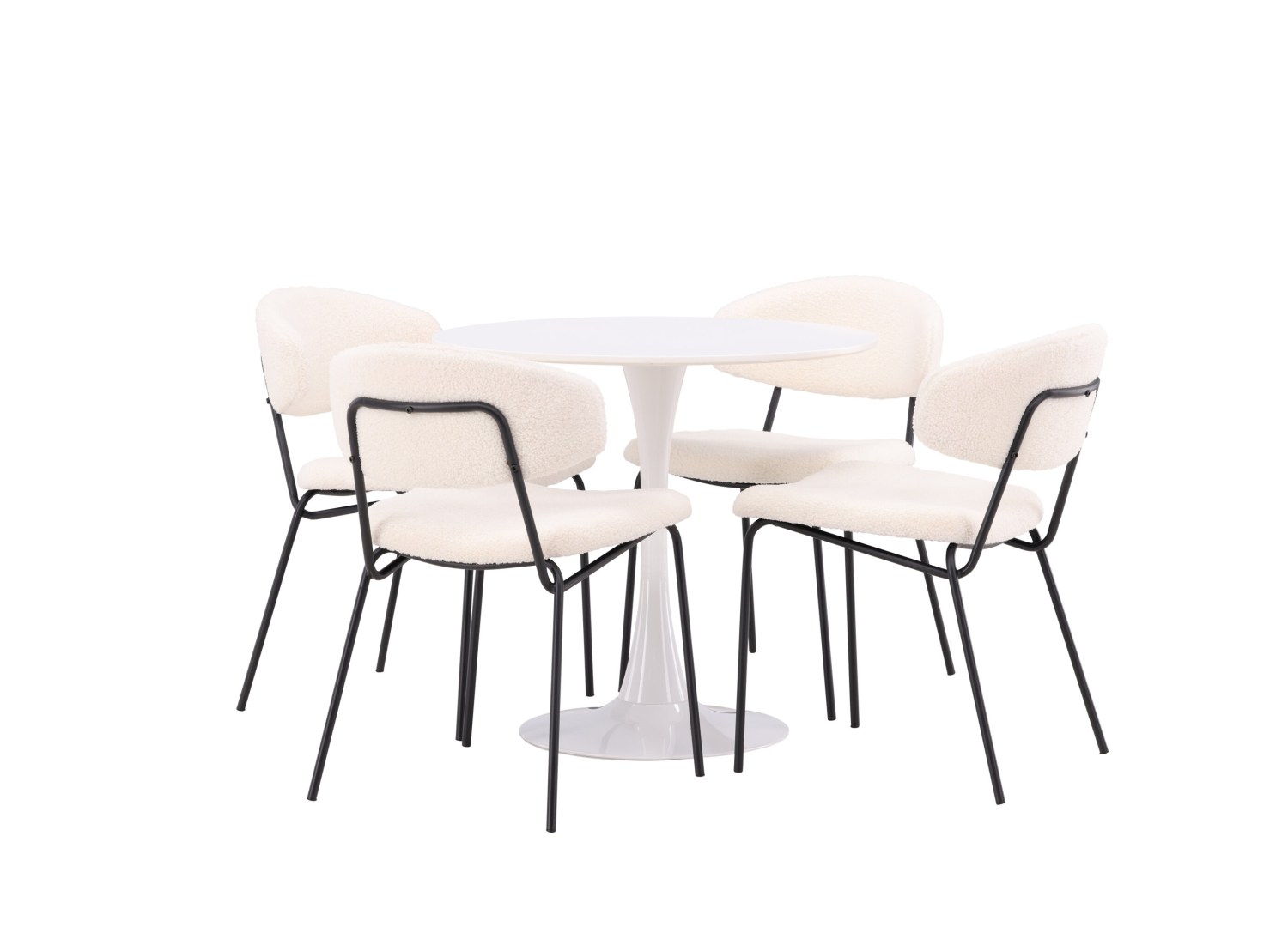 Détail produit de l’ensemble repas Hamden et 4 chaises Chico