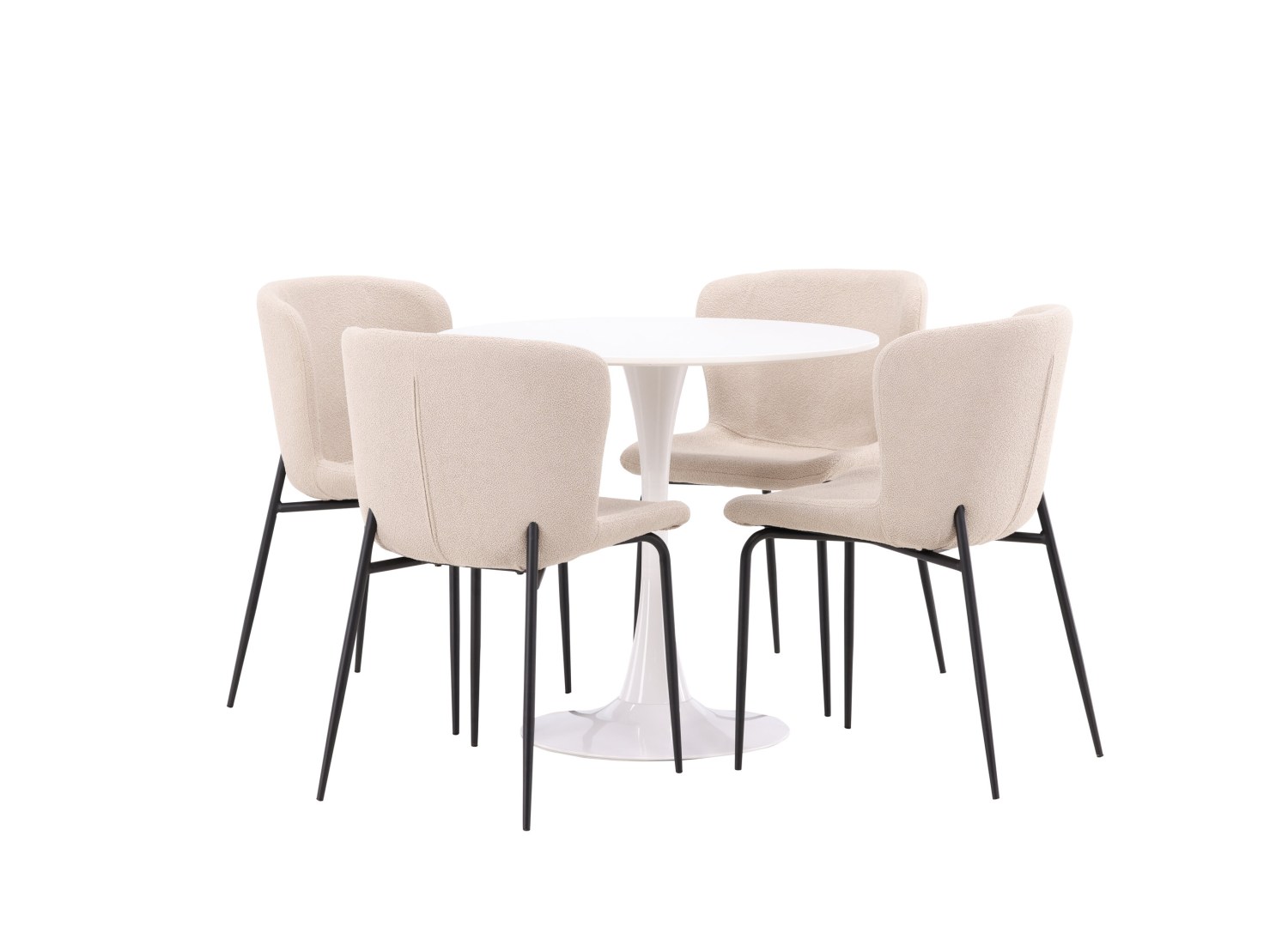 Détail produit de l’ensemble repas Hamden et 4 chaises Modesto