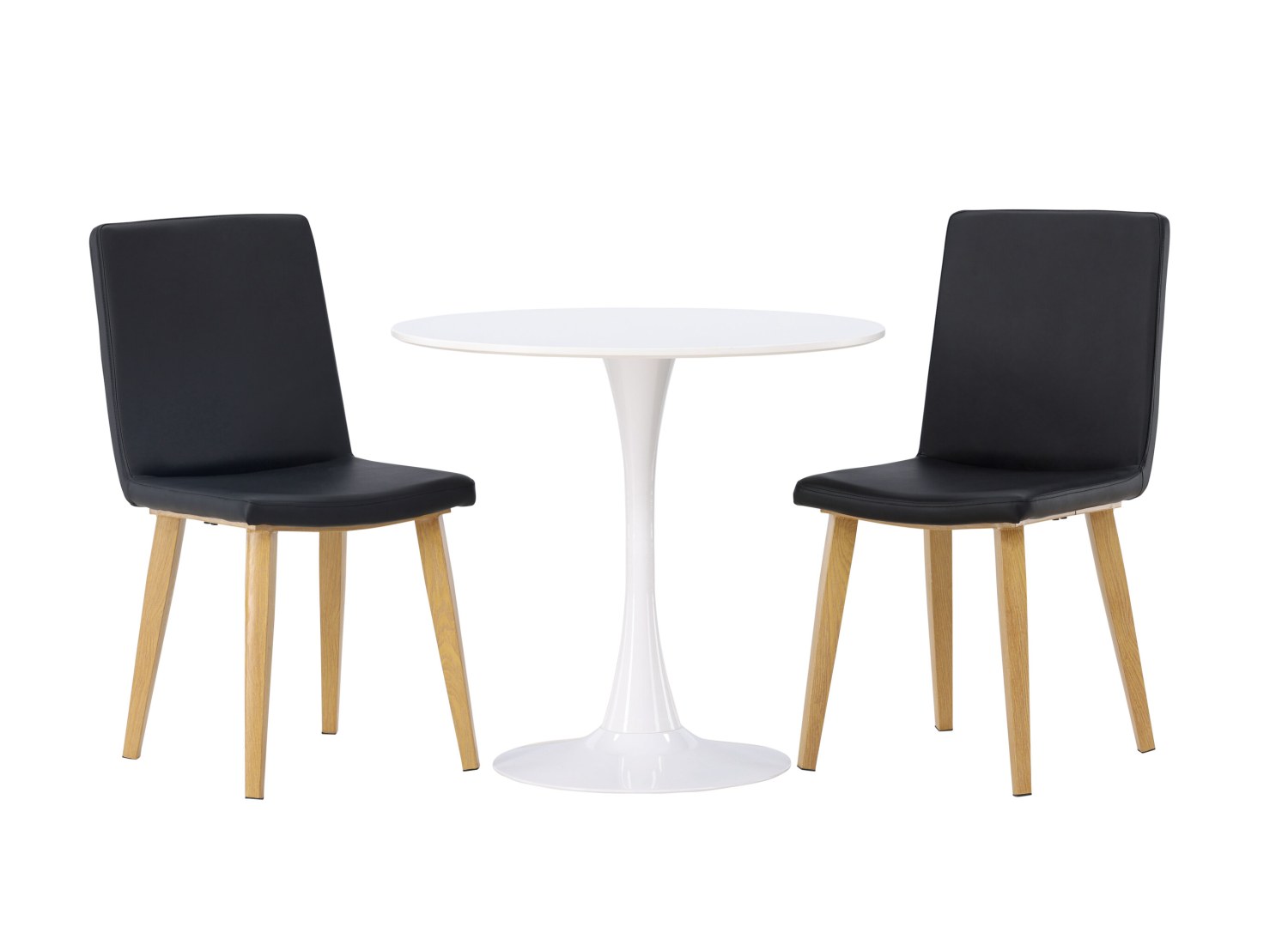 Vue produit de l’ensemble table ronde Hamden avec 2 chaises Today