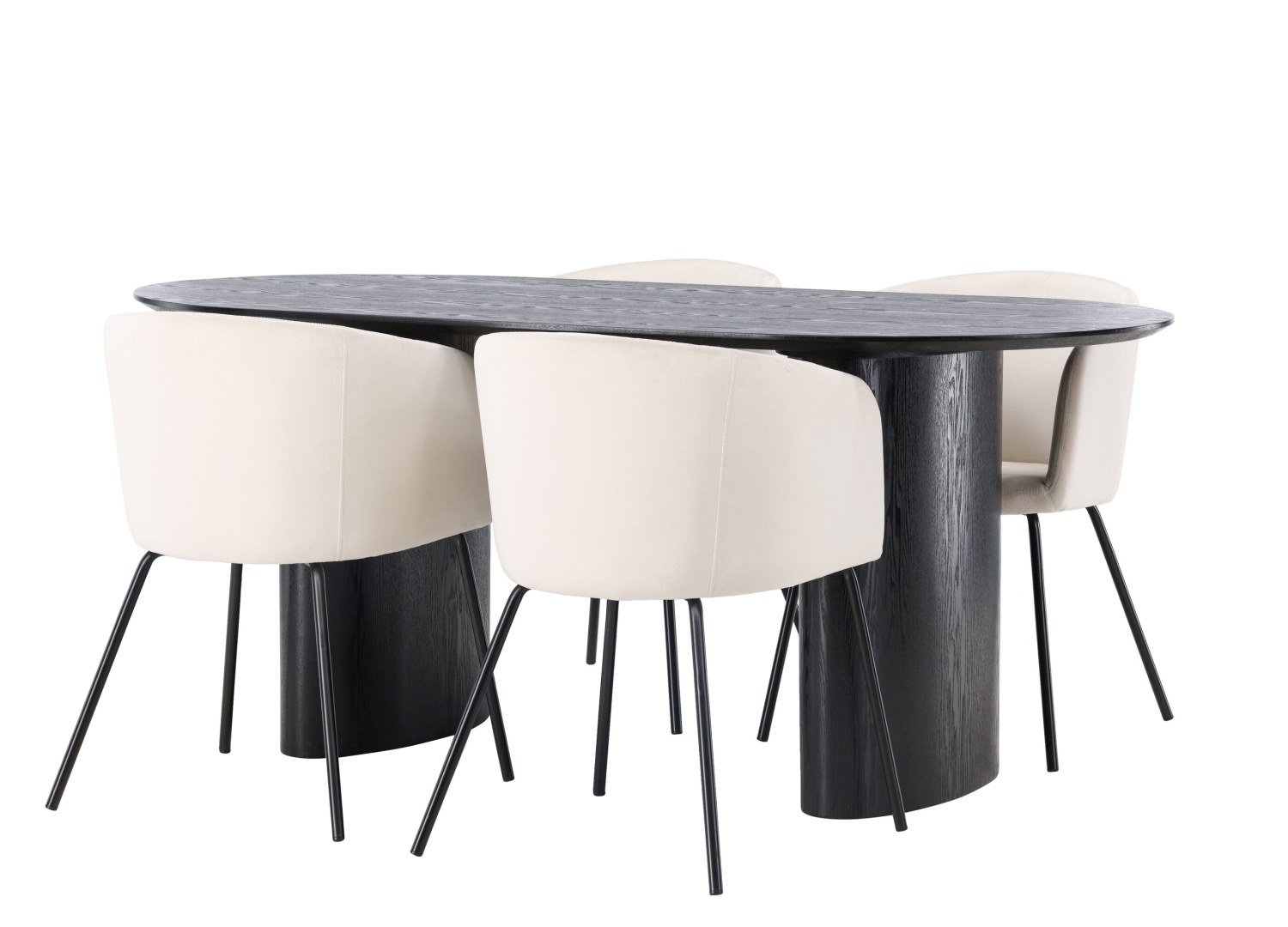 Détail produit de l’ensemble repas Isolde et 4 chaises Berit
