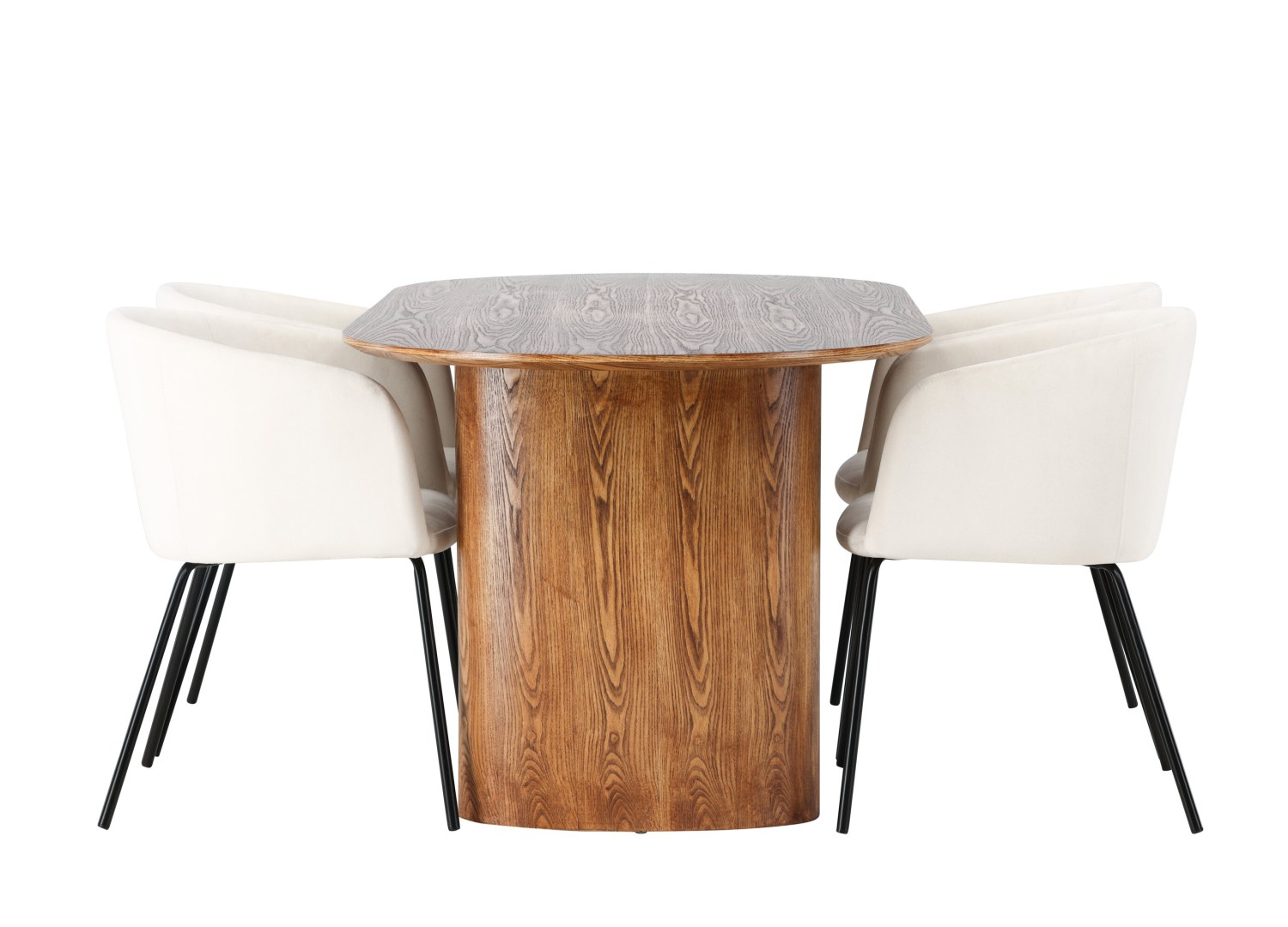 Détail produit de l’ensemble repas Isolde et 4 chaises Berit