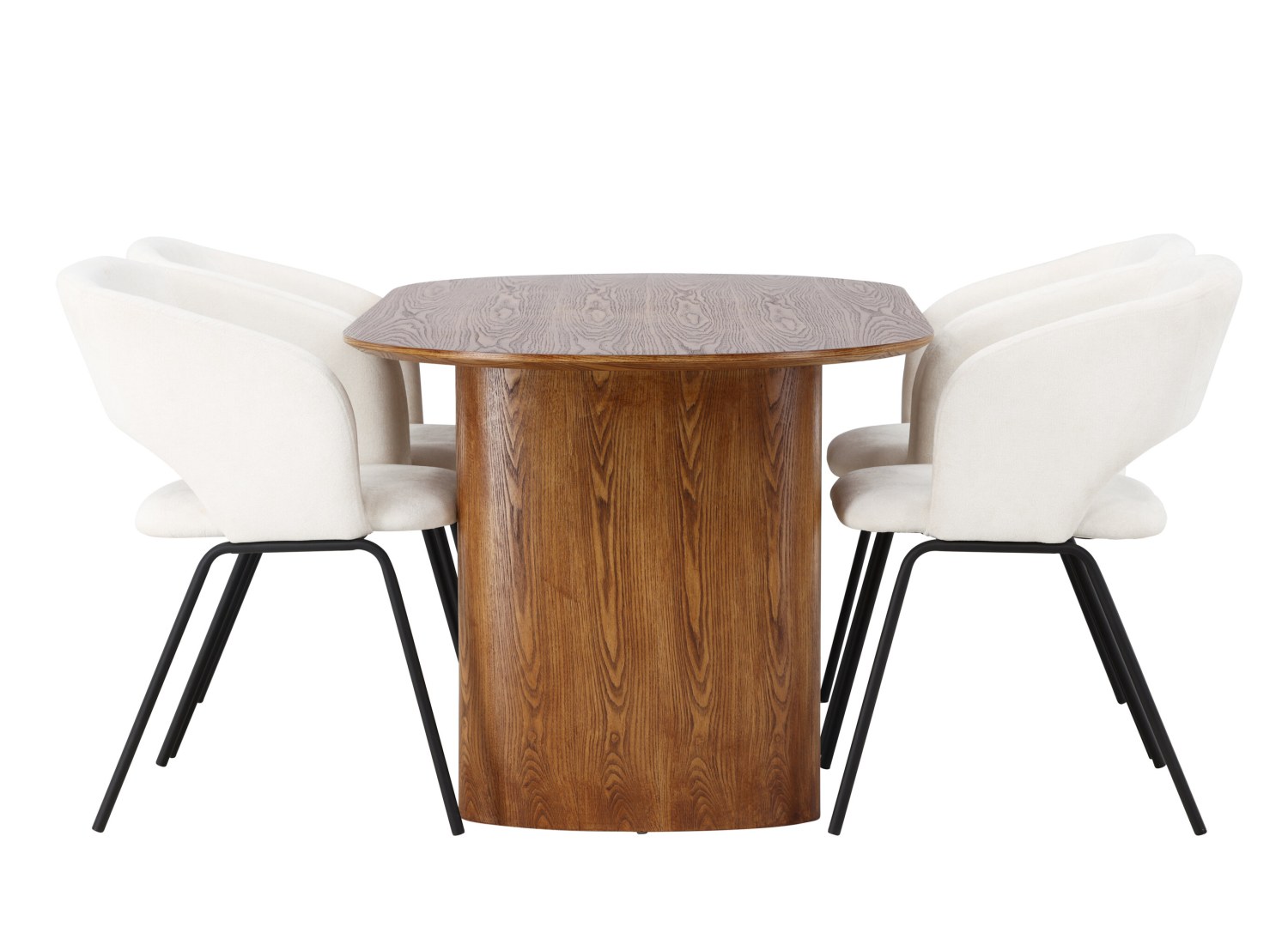 Détail produit de l’ensemble repas Isolde et 4 chaises Day