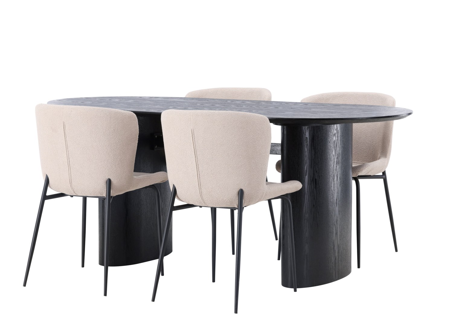 Détail produit de l’ensemble repas Isolde et 4 chaises Modesto