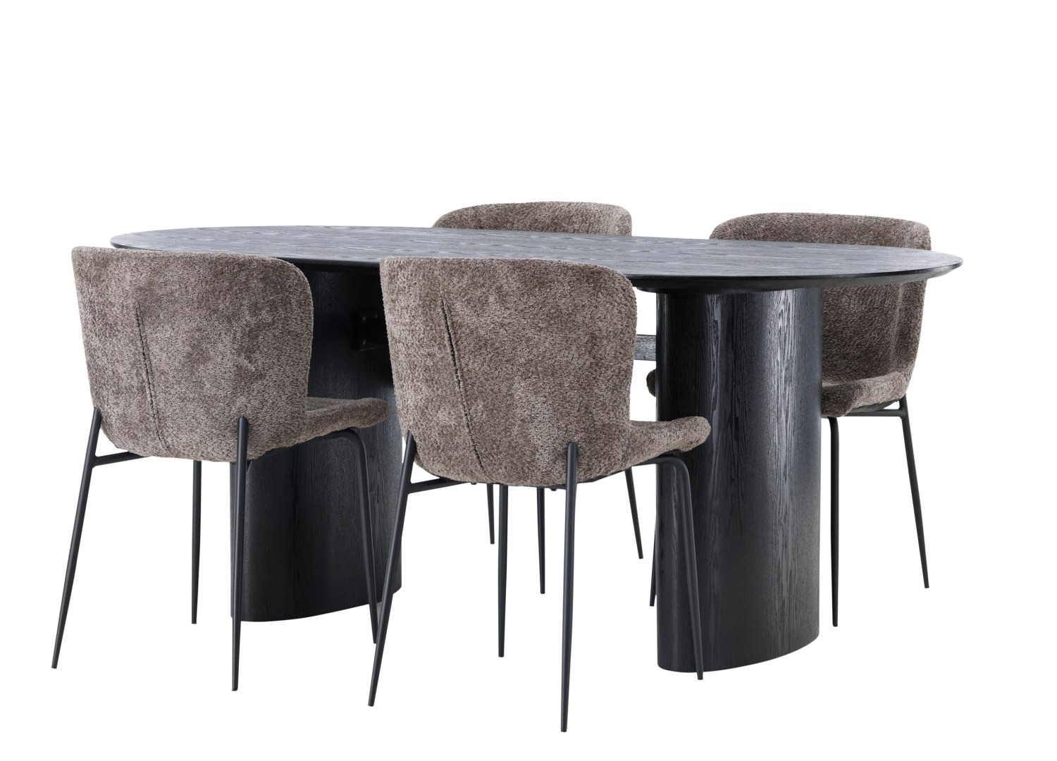Détail produit de l’ensemble repas Isolde et 4 chaises Modesto