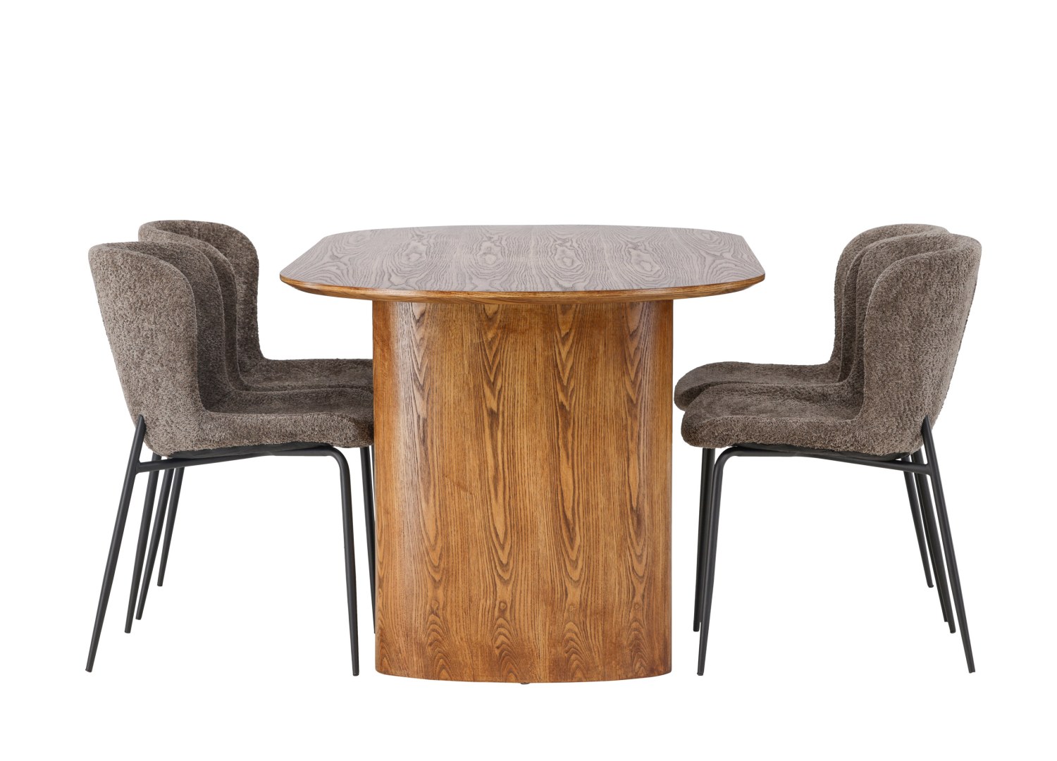 Détail produit de l’ensemble repas Isolde et 4 chaises Modesto