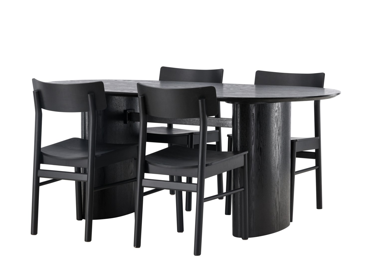 Détail produit de l’ensemble repas Isolde et 4 chaises Montros
