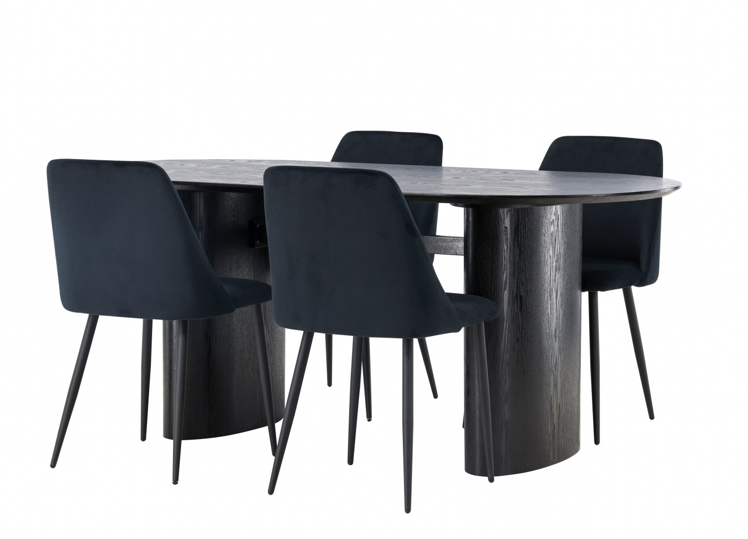 Détail produit de l’ensemble repas Isolde et 4 chaises Night