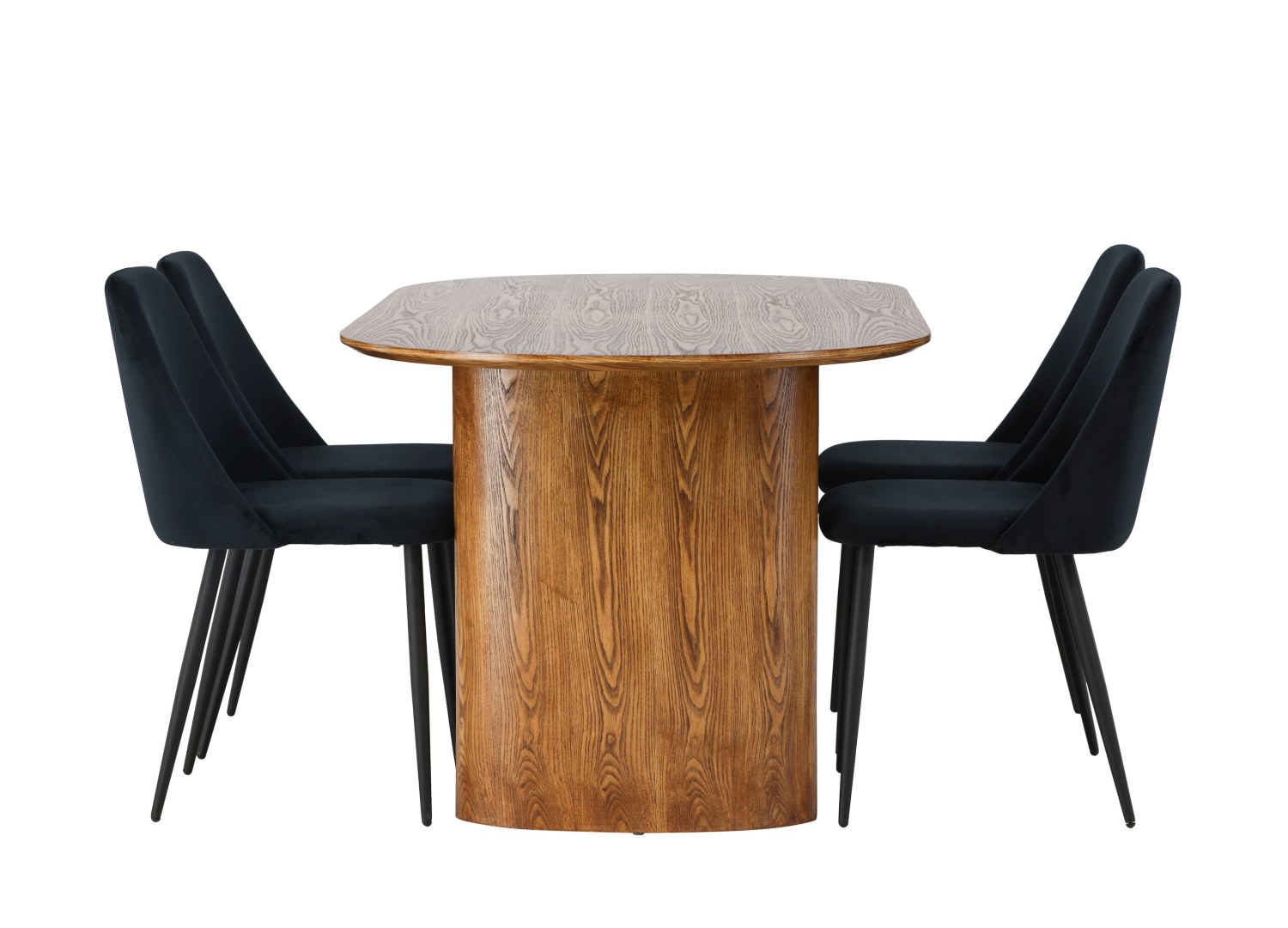 Détail produit de l’ensemble repas Isolde et 4 chaises Night