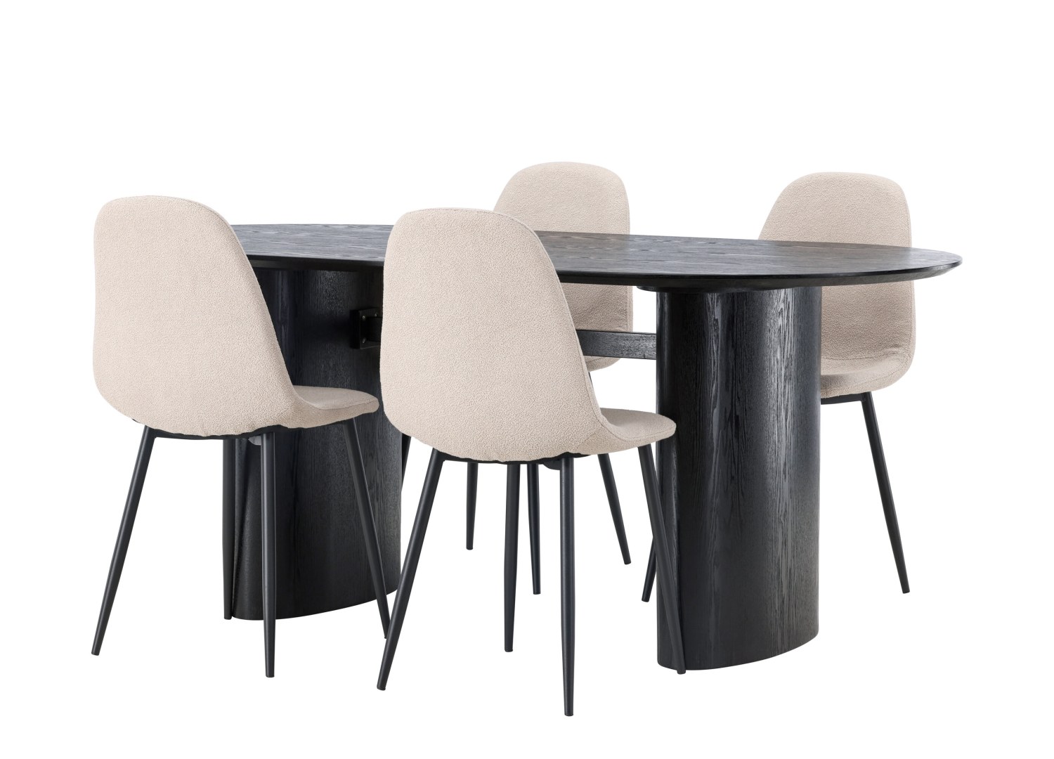 Détail produit de l’ensemble repas Isolde et 4 chaises Polar