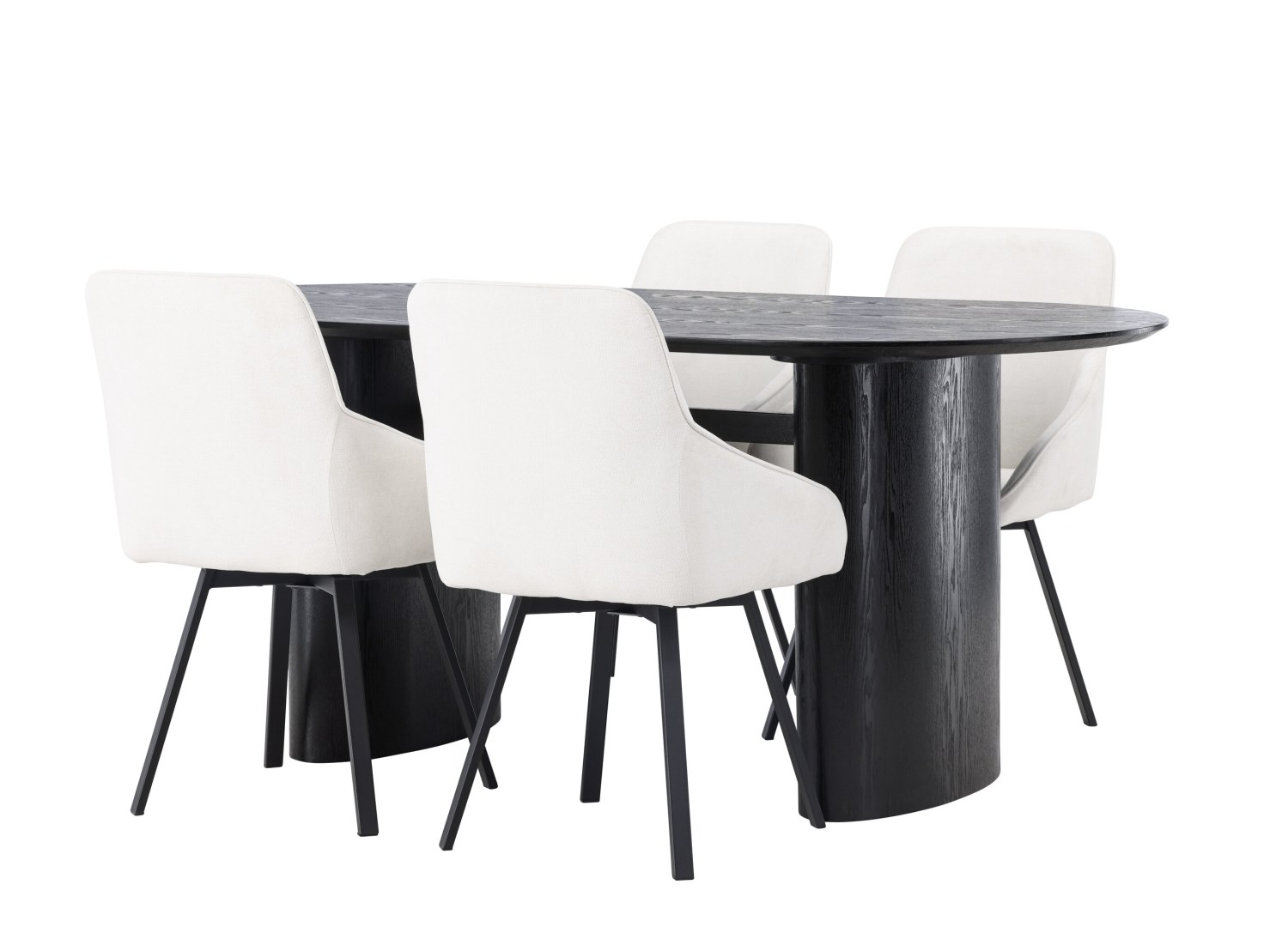 Détail produit de l’ensemble repas Isolde et 4 chaises Rosie