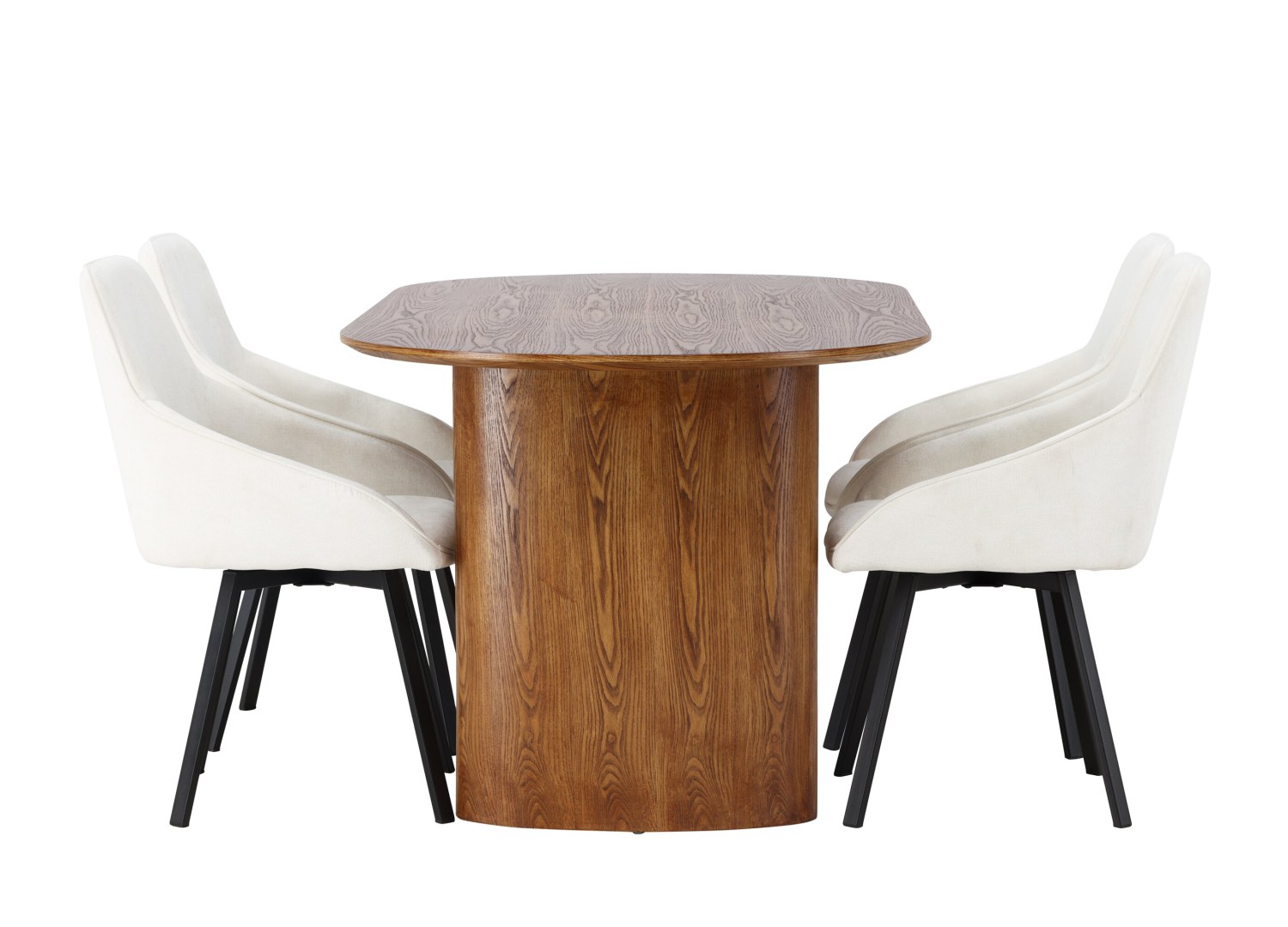 Détail produit de l’ensemble repas Isolde et 4 chaises Rosie