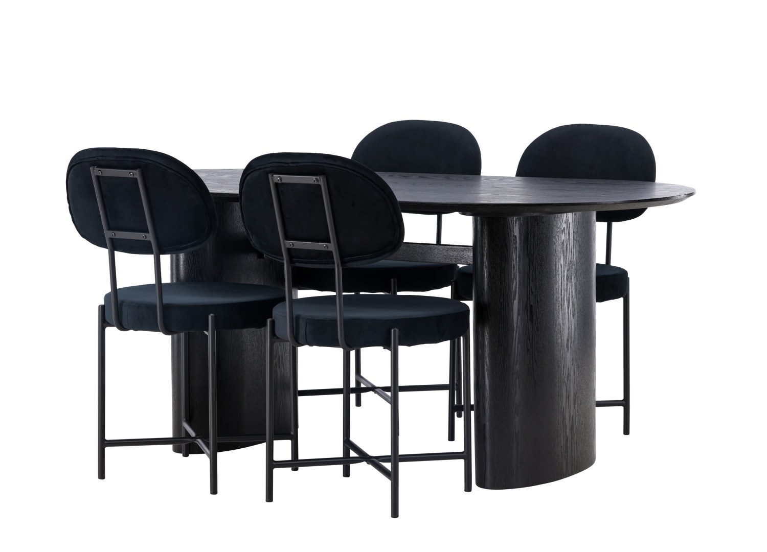 Détail produit de l’ensemble repas Isolde et 4 chaises Stella