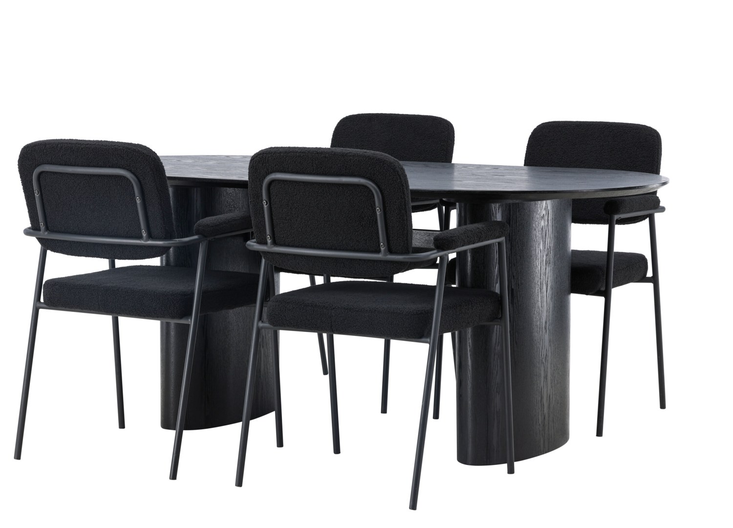 Détail produit de l’ensemble repas Isolde et 4 chaises Yesterday