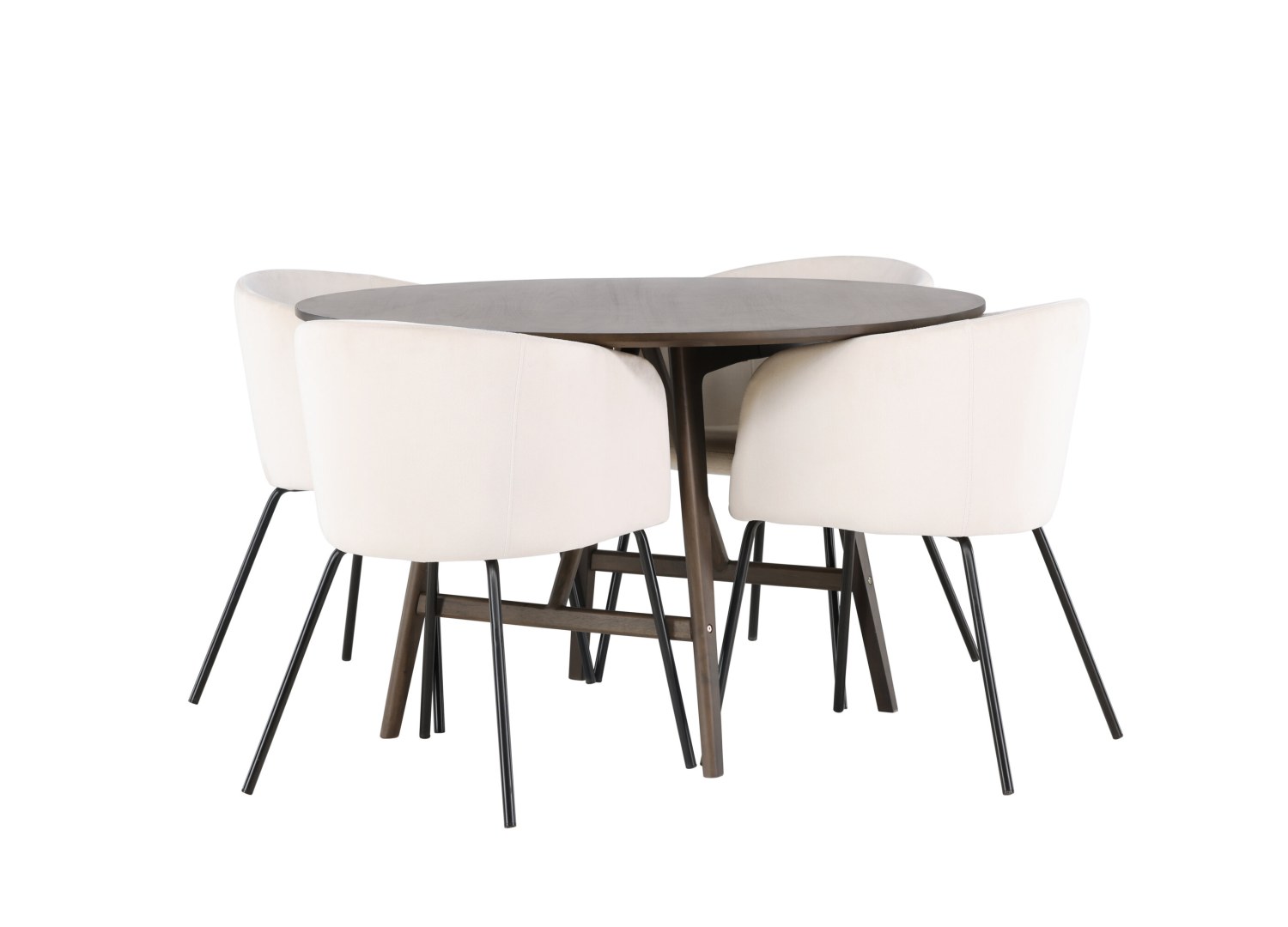 Détail produit de l’ensemble repas Kaseidon et 4 chaises Berit