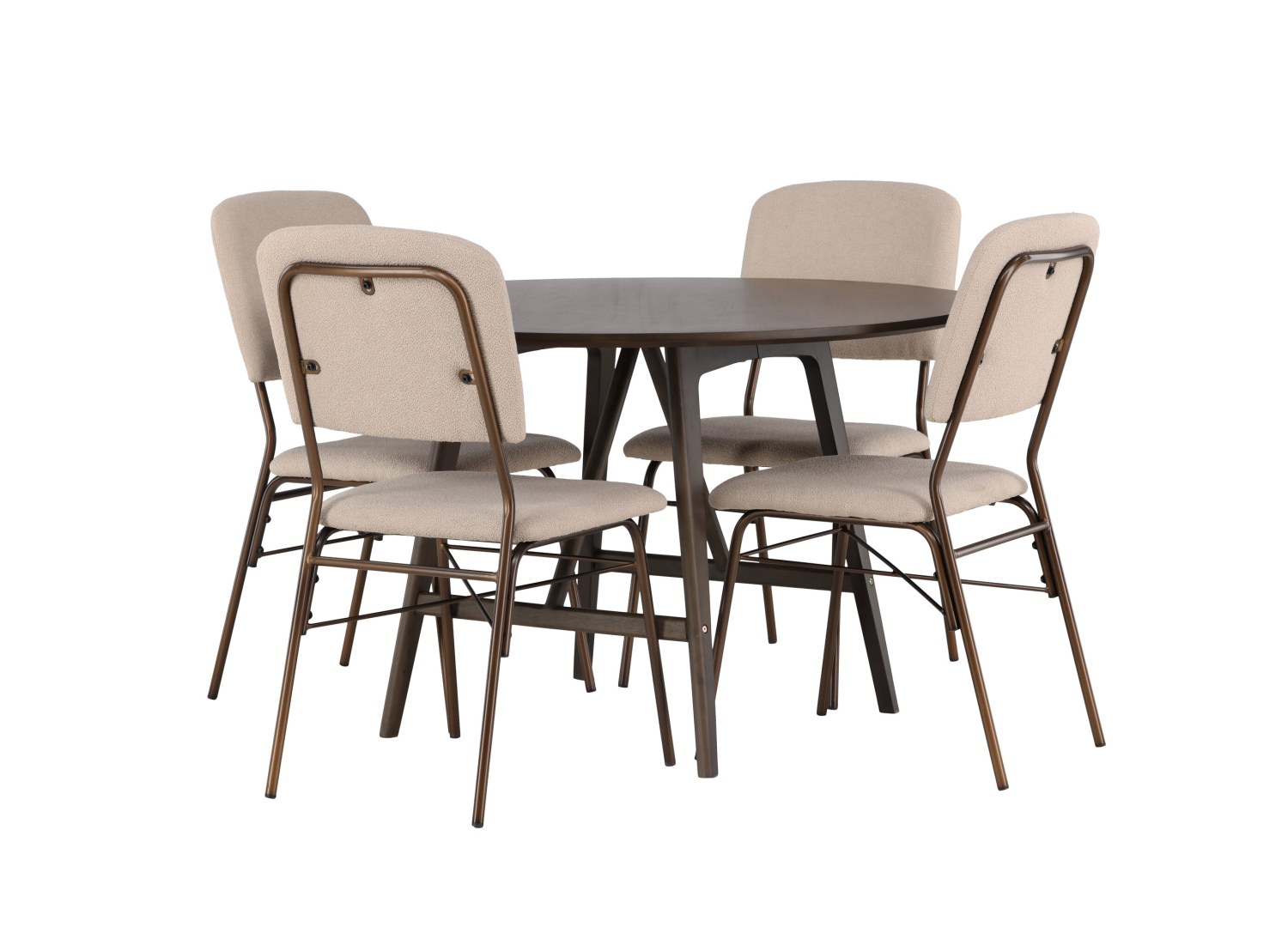 Détail produit de l’ensemble repas Kaseidon et 4 chaises Seda
