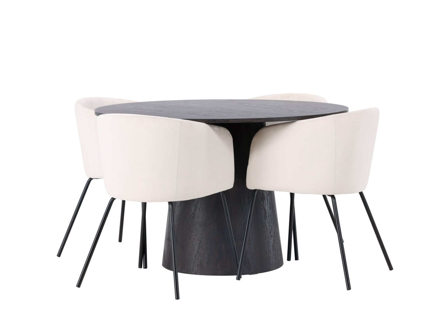 Détail produit de l’ensemble repas Lanzo et 4 chaises Berit