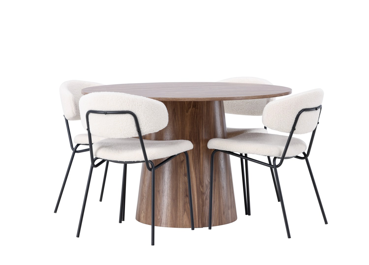Détail produit de l’ensemble repas Lanzo et 4 chaises Chico