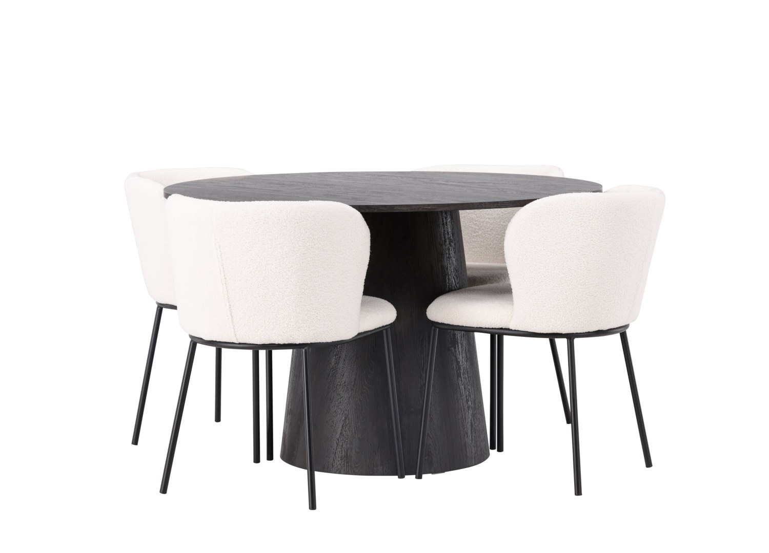 Détail produit de l’ensemble repas Lanzo et 4 chaises Edina