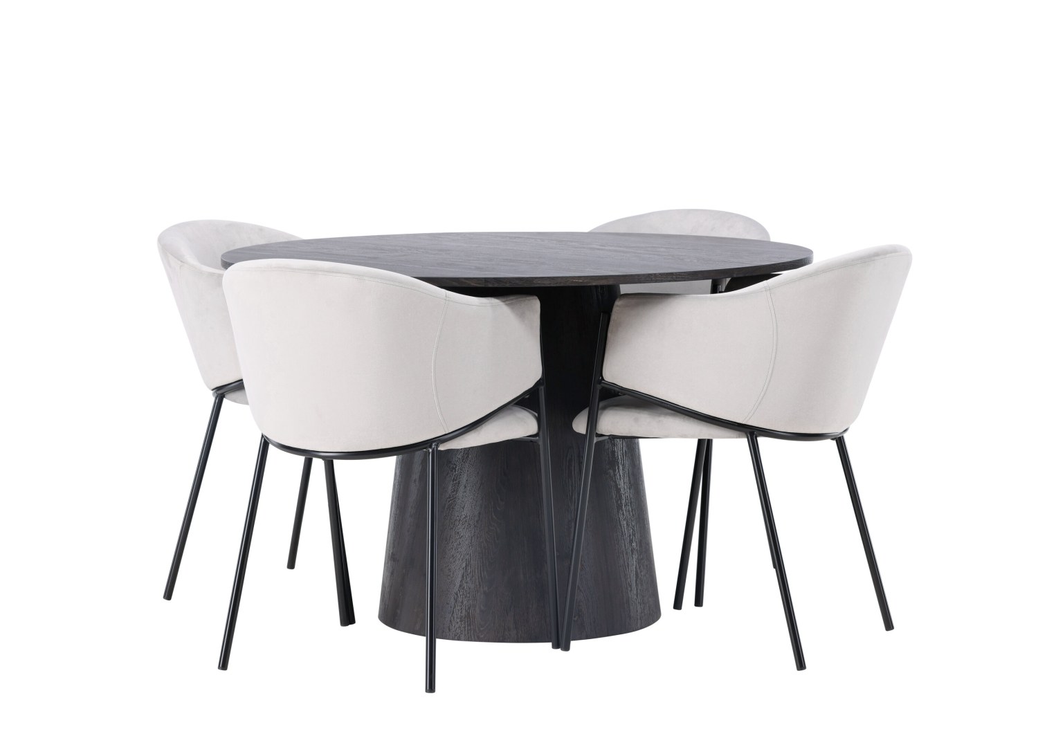 Détail produit de l’ensemble repas Lanzo et 4 chaises Evelina
