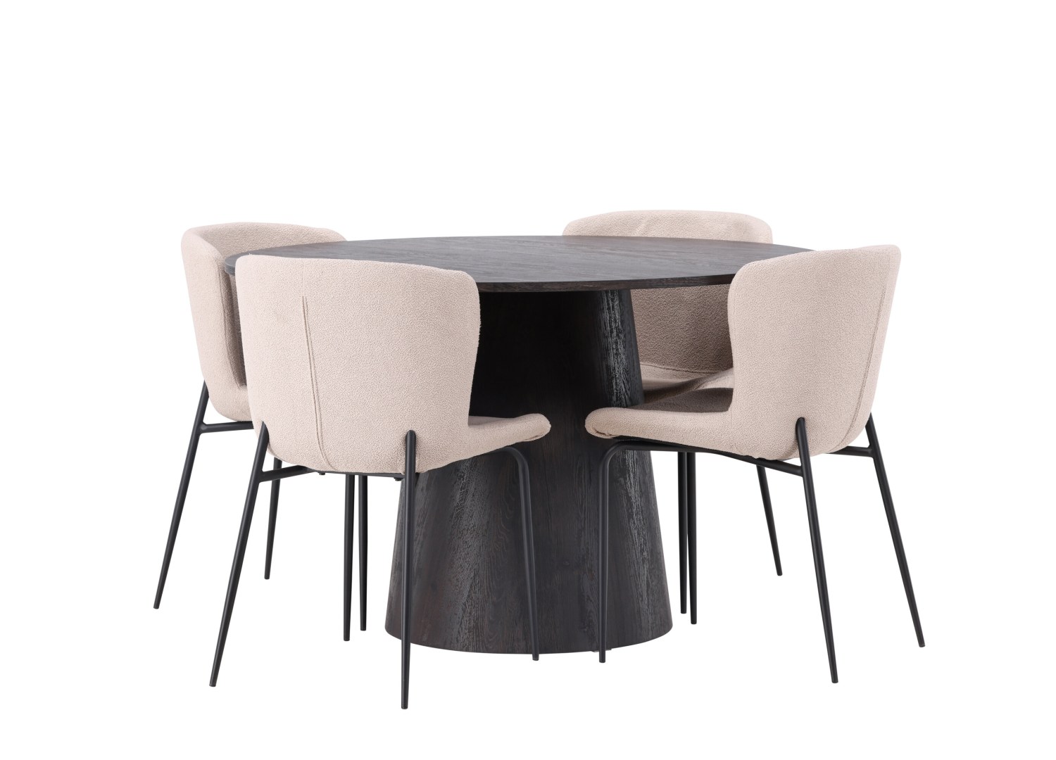 Détail produit de l’ensemble repas Lanzo et 4 chaises Modesto