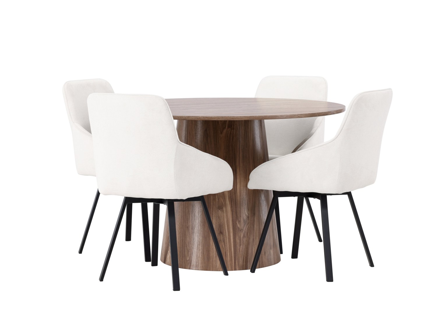 Détail produit de l’ensemble repas Lanzo et 4 chaises Rosie
