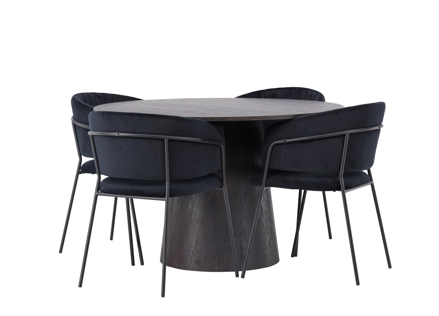Détail produit de l’ensemble repas Lanzo et 4 chaises Selma