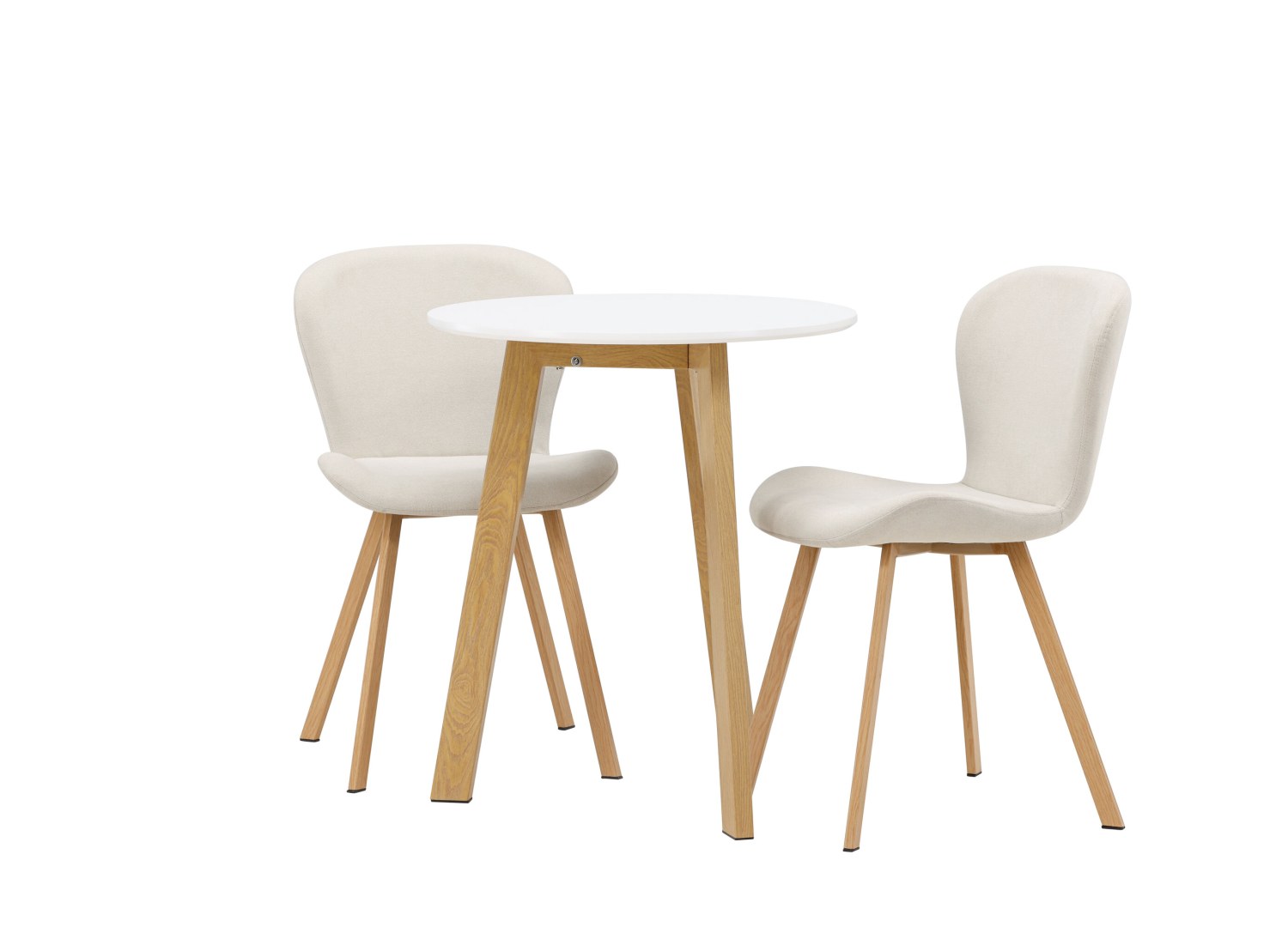 Détail produit de l’ensemble repas Leonora et 2 chaises Lilja