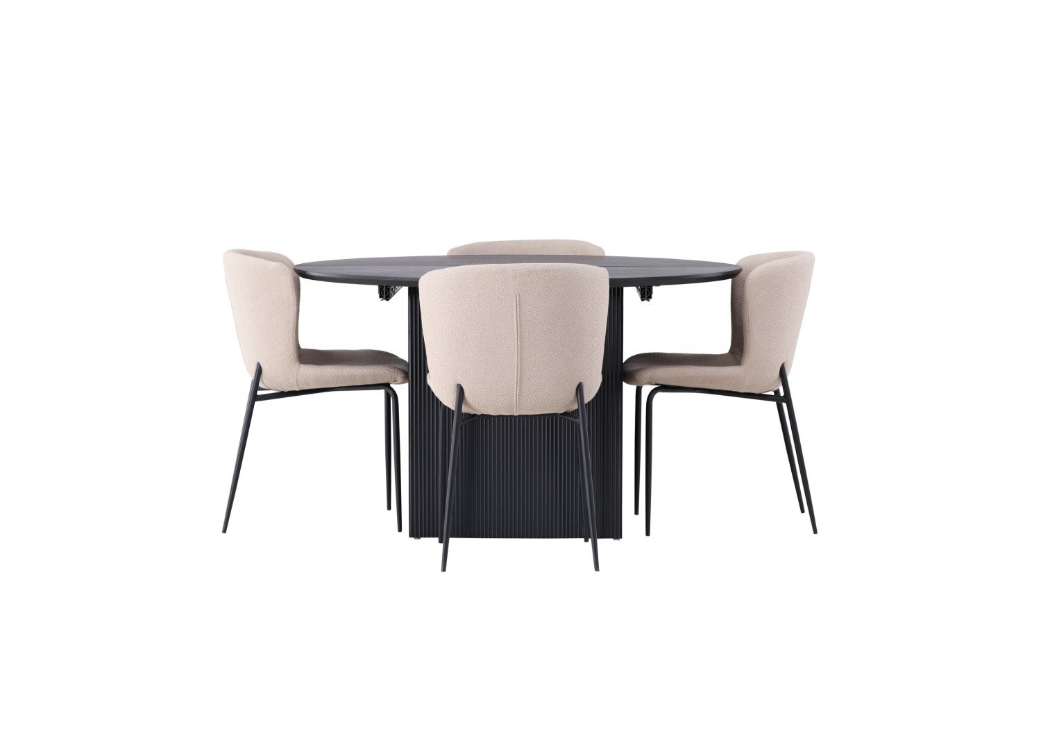 Détail produit de l’ensemble repas Matilda et 4 chaises Modesto