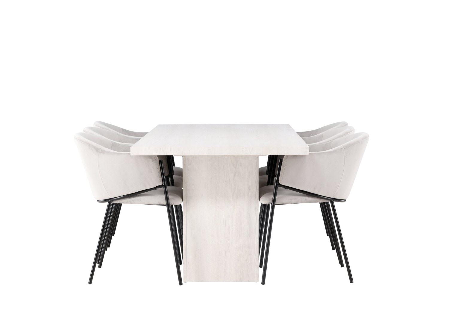 Détail produit de l’ensemble repas Olga et 6 chaises Evelina