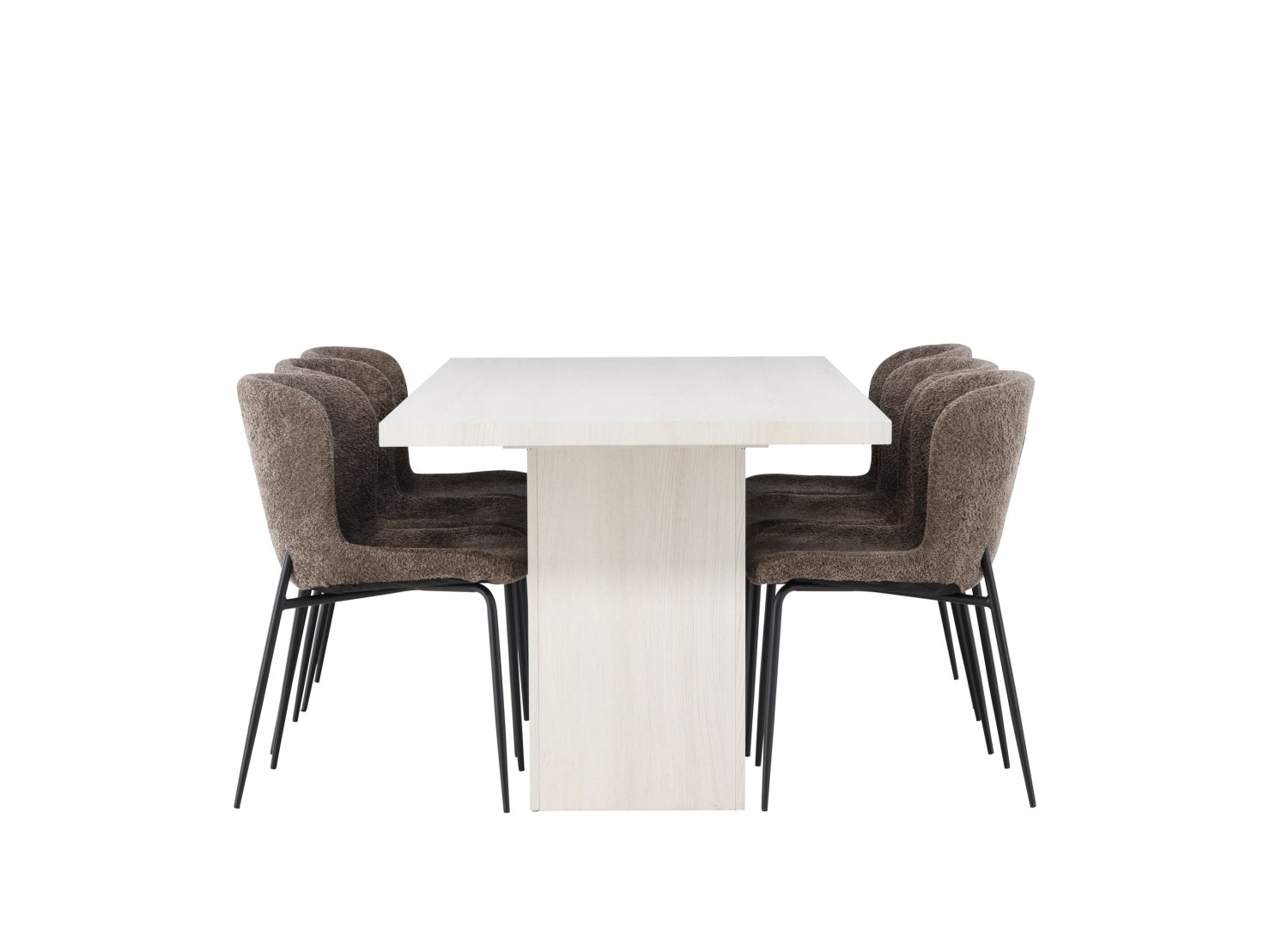 Détail produit de l’ensemble repas Olga et 6 chaises Modesto