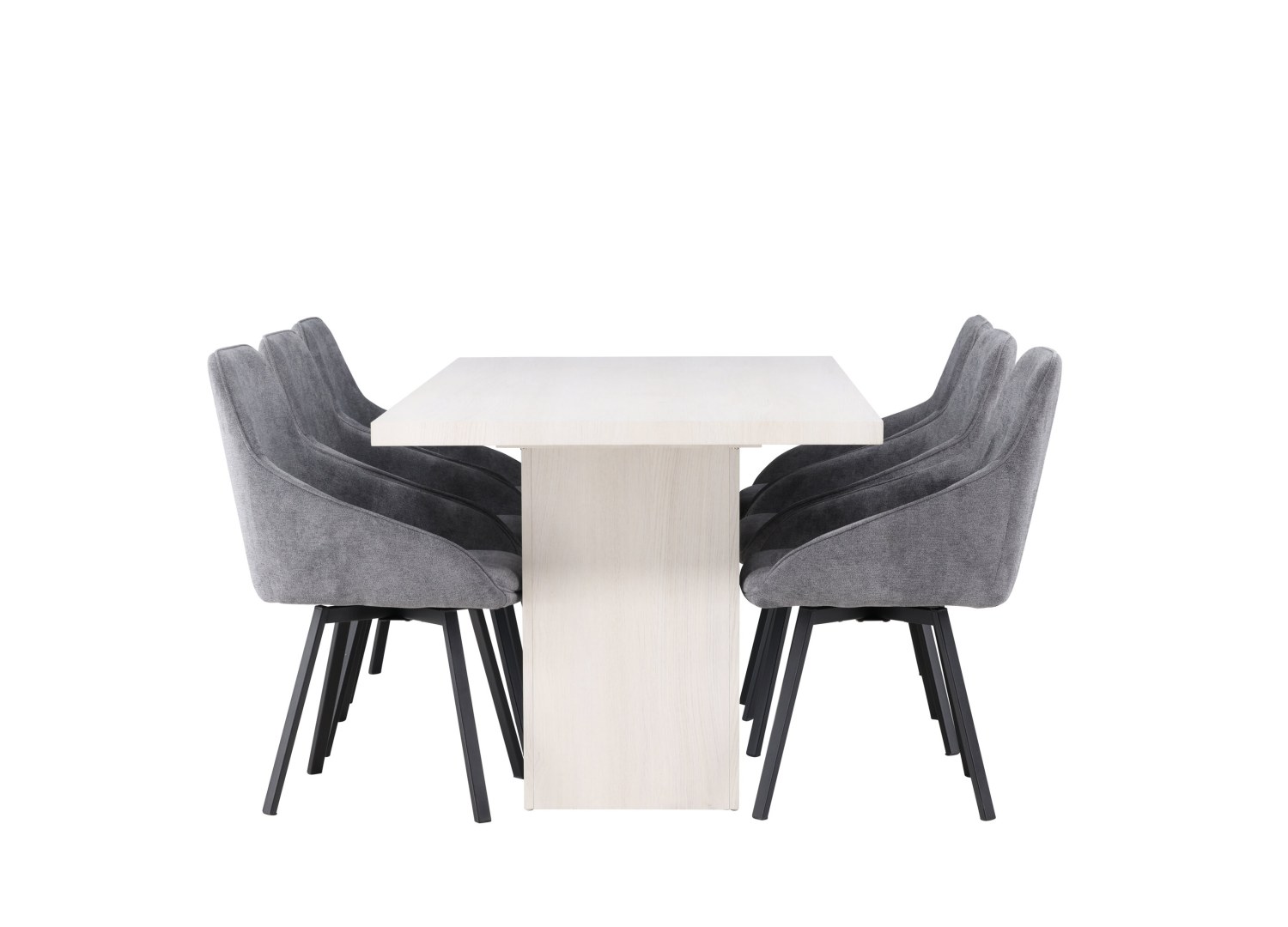 Détail produit de l’ensemble repas Olga et 6 chaises Rosie