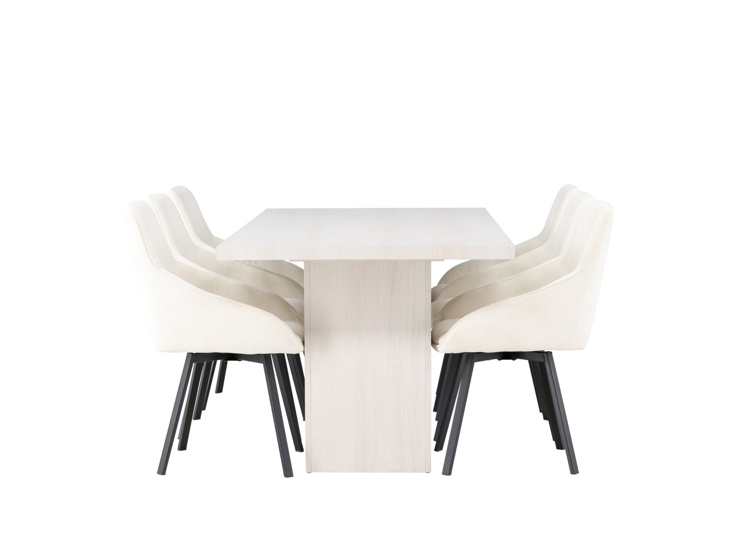 Détail produit de l’ensemble repas Olga et 6 chaises Rosie