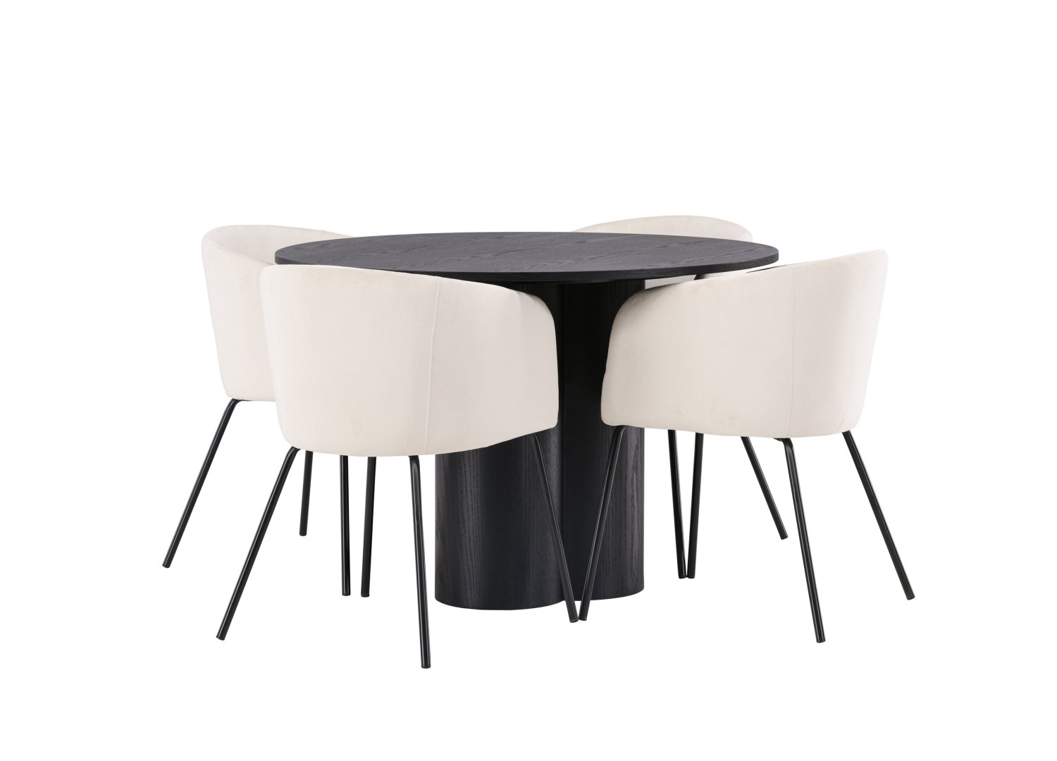 Détail produit de l’ensemble repas Olivia et 4 chaises Berit